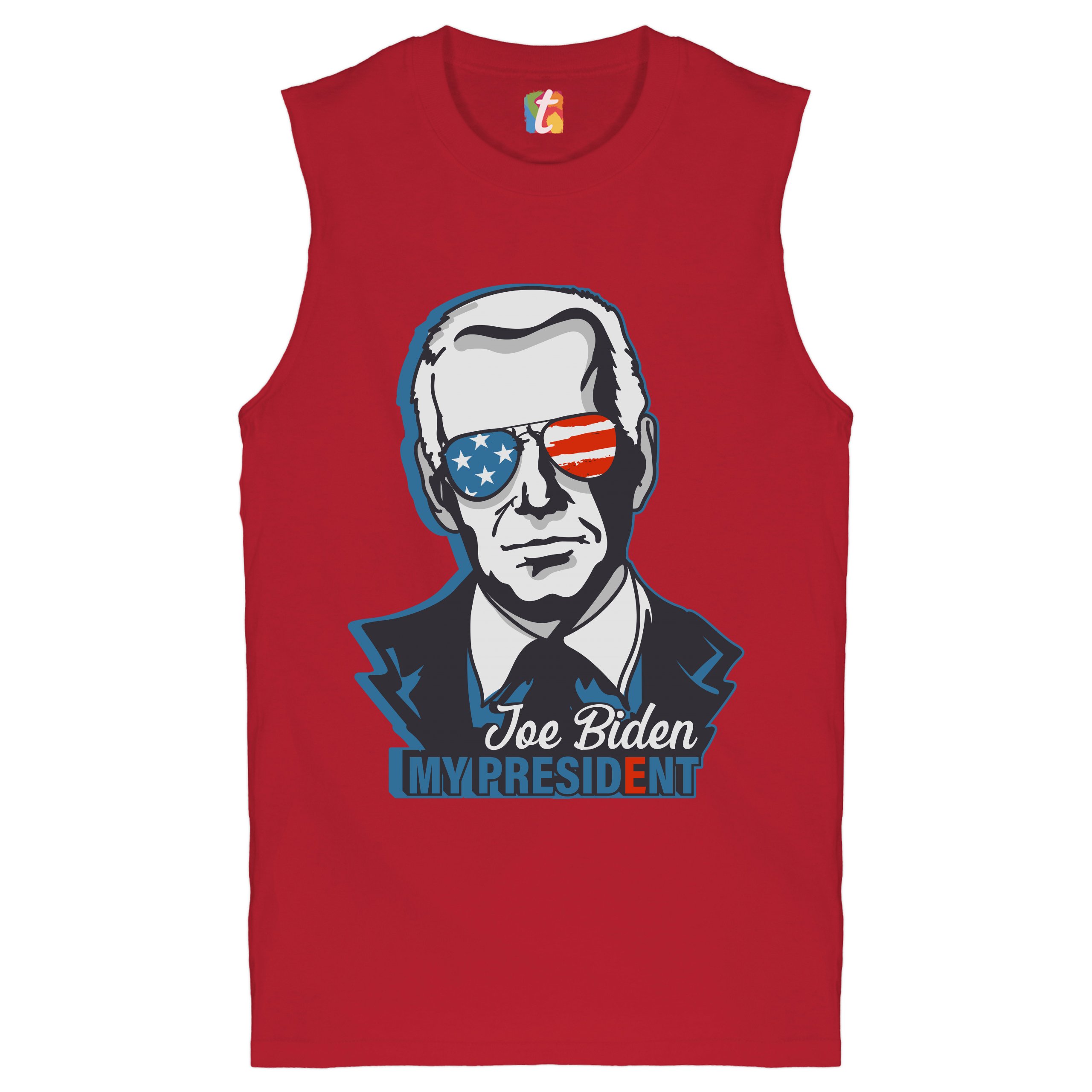 Joe Biden My President Muscle Shirt Democrat Liberal Stars and Stripes Men's