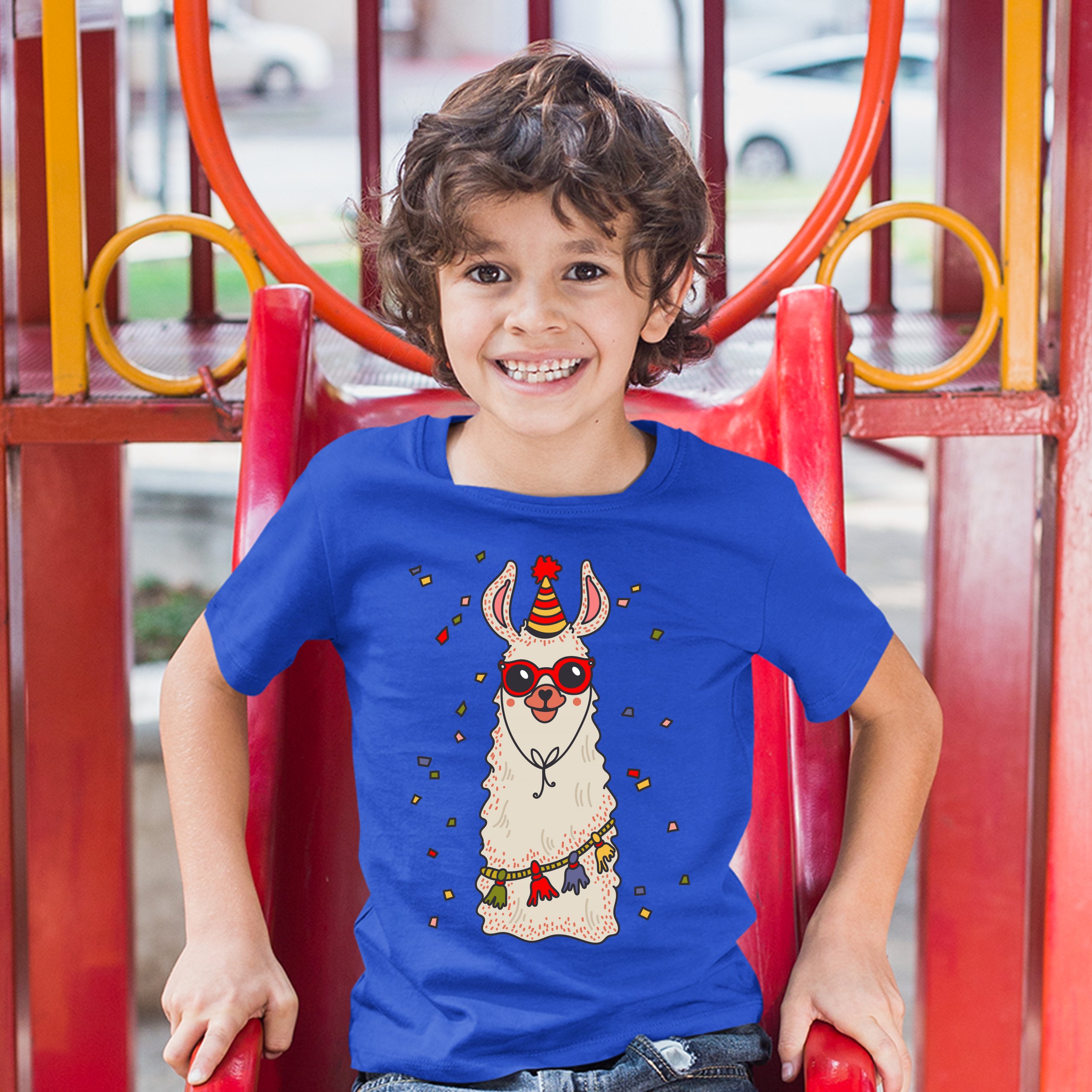 Christmas Llama Youth T-shirt Merry and Bright Let It Snow Funny Xmas Kids - Picture 25 of 29