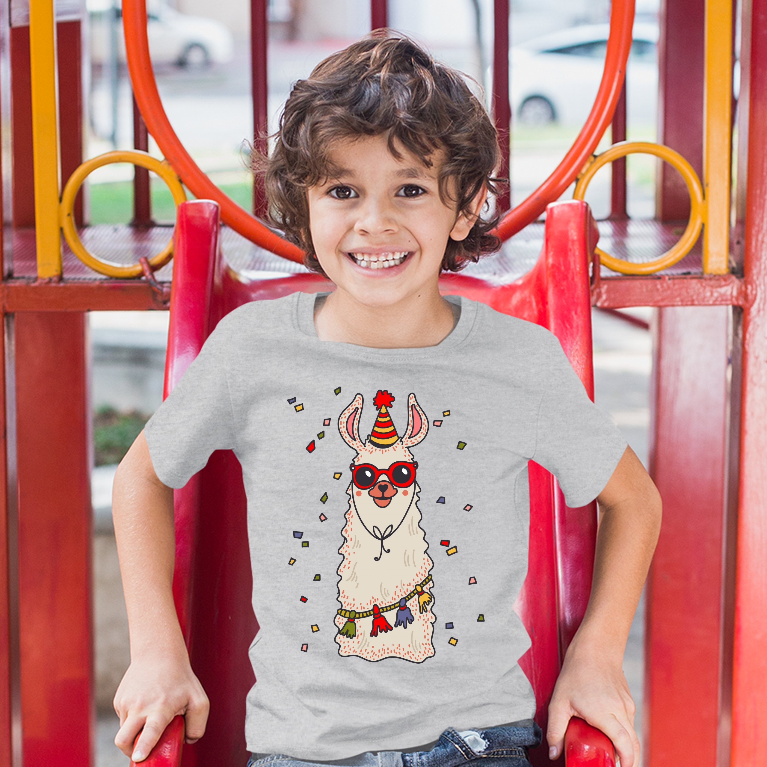 Christmas Llama Youth T-shirt Merry and Bright Let It Snow Funny Xmas Kids - Picture 13 of 29