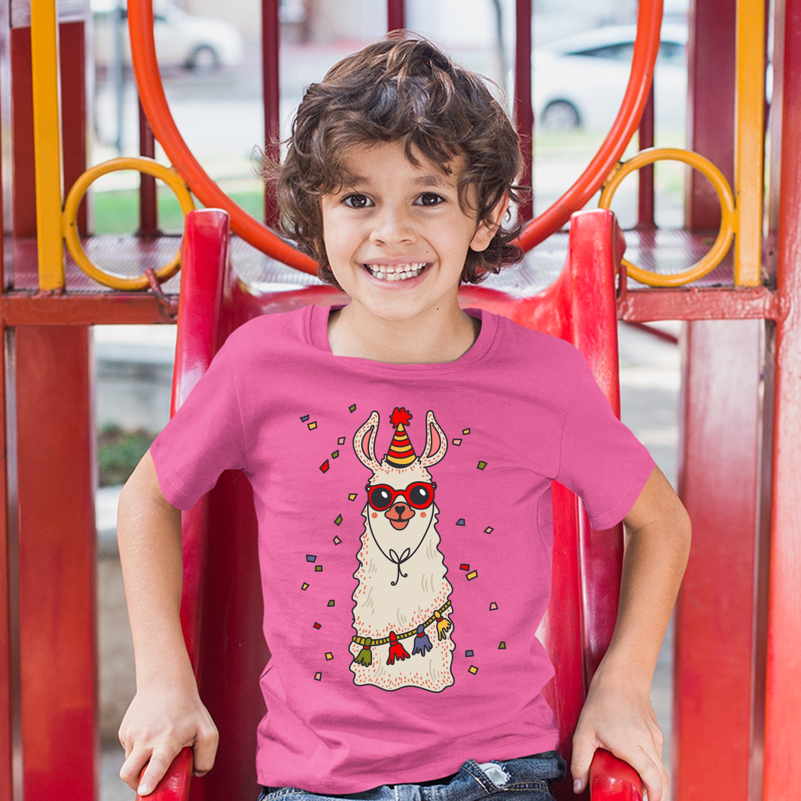 Christmas Llama Youth T-shirt Merry and Bright Let It Snow Funny Xmas Kids - Picture 29 of 29
