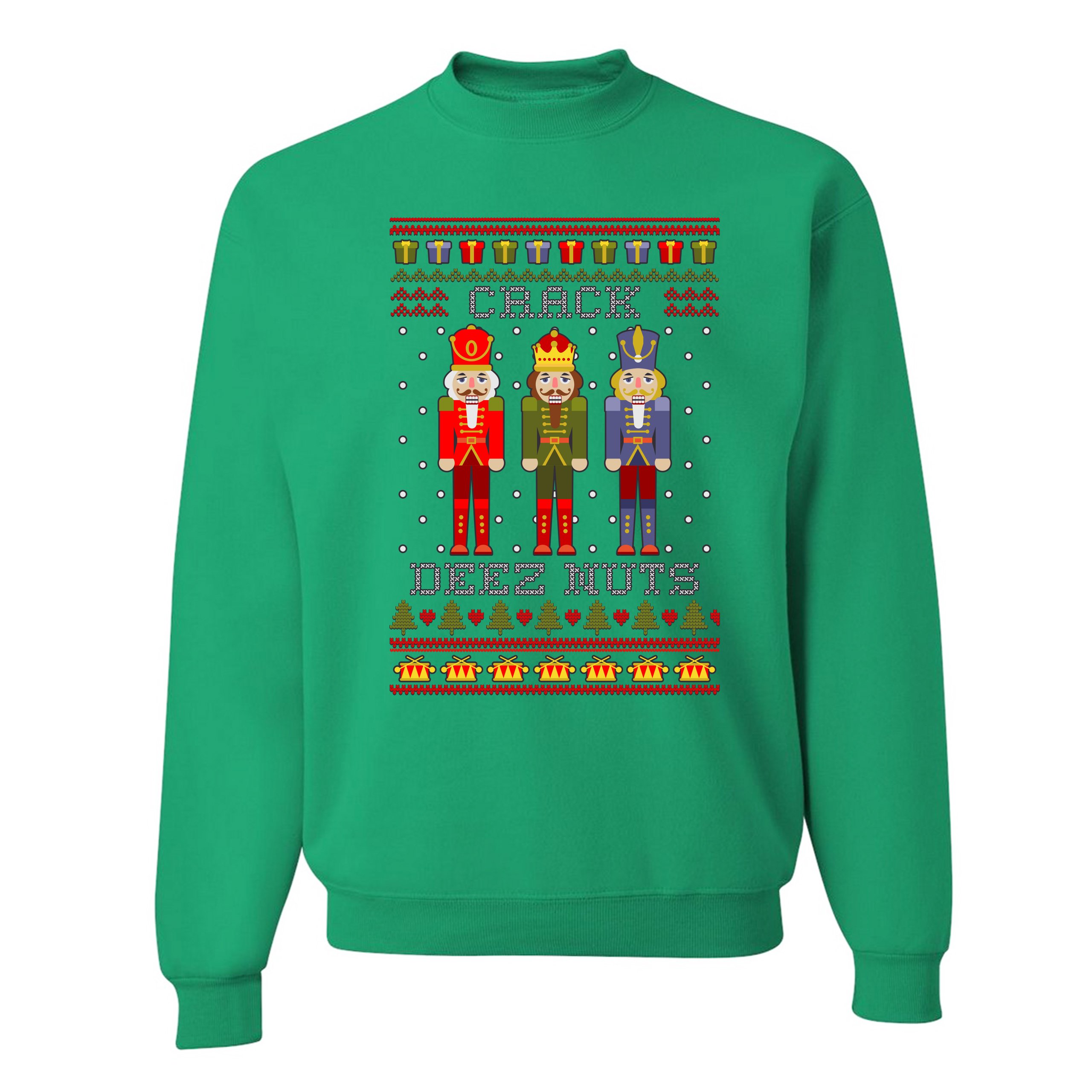 Crack Deez Nuts Sweatshirt Funny Christmas Nutcracker Ugly Sweater Crewneck