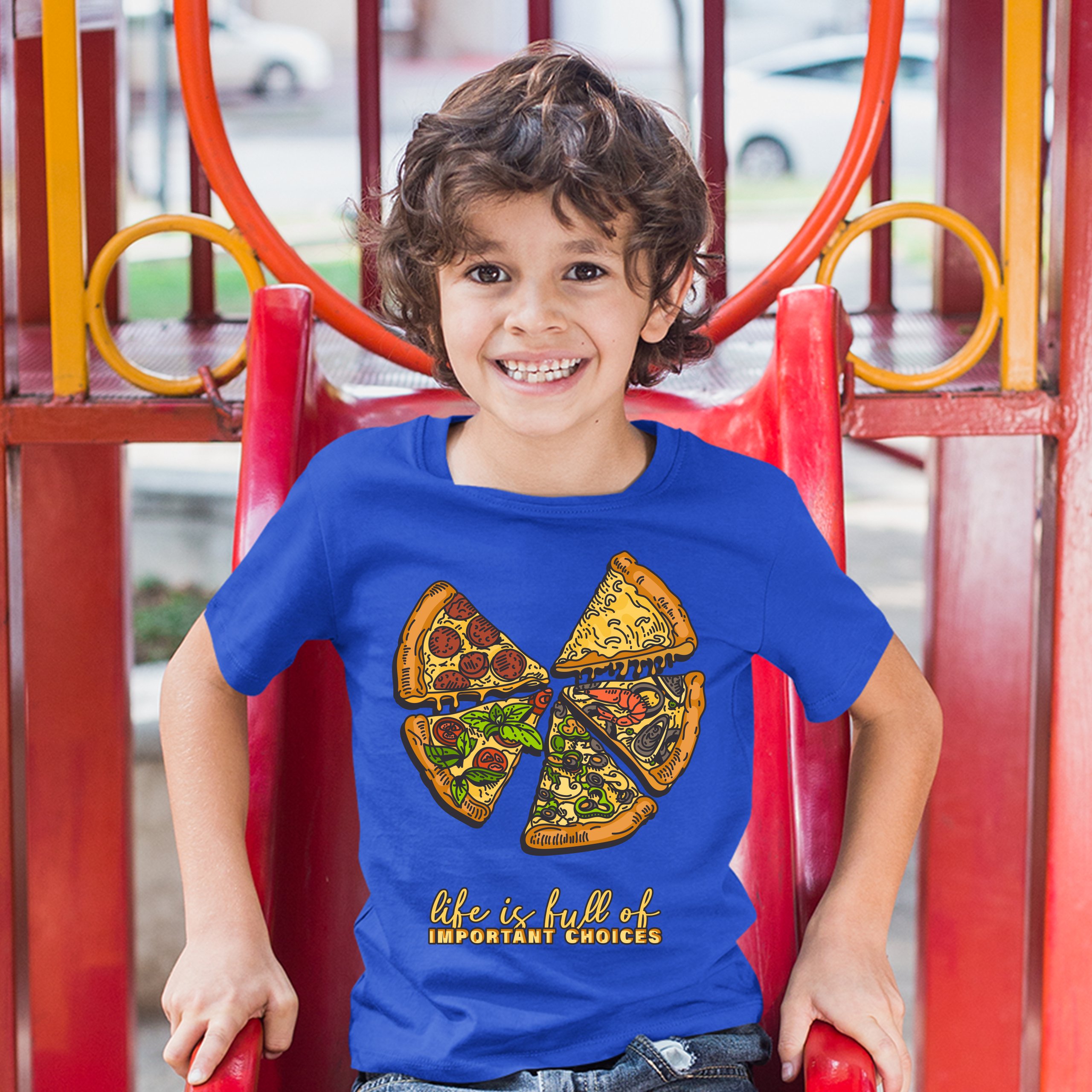 Life Is Full of Important Choices Youth T-shirt Funny Pepperoni Pizza Kids - Picture 25 of 29