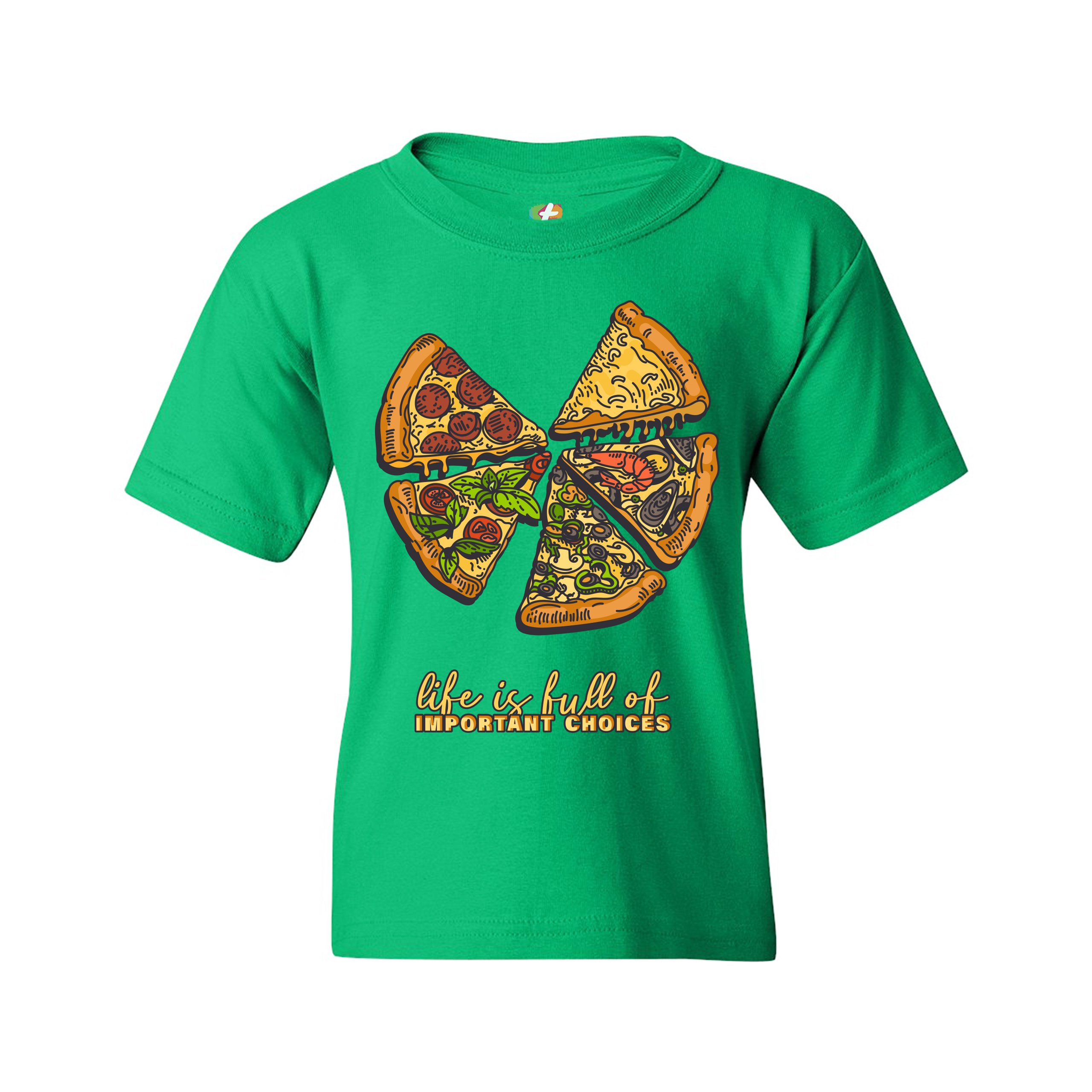 Life Is Full of Important Choices Youth T-shirt Funny Pepperoni Pizza Kids - Picture 19 of 29