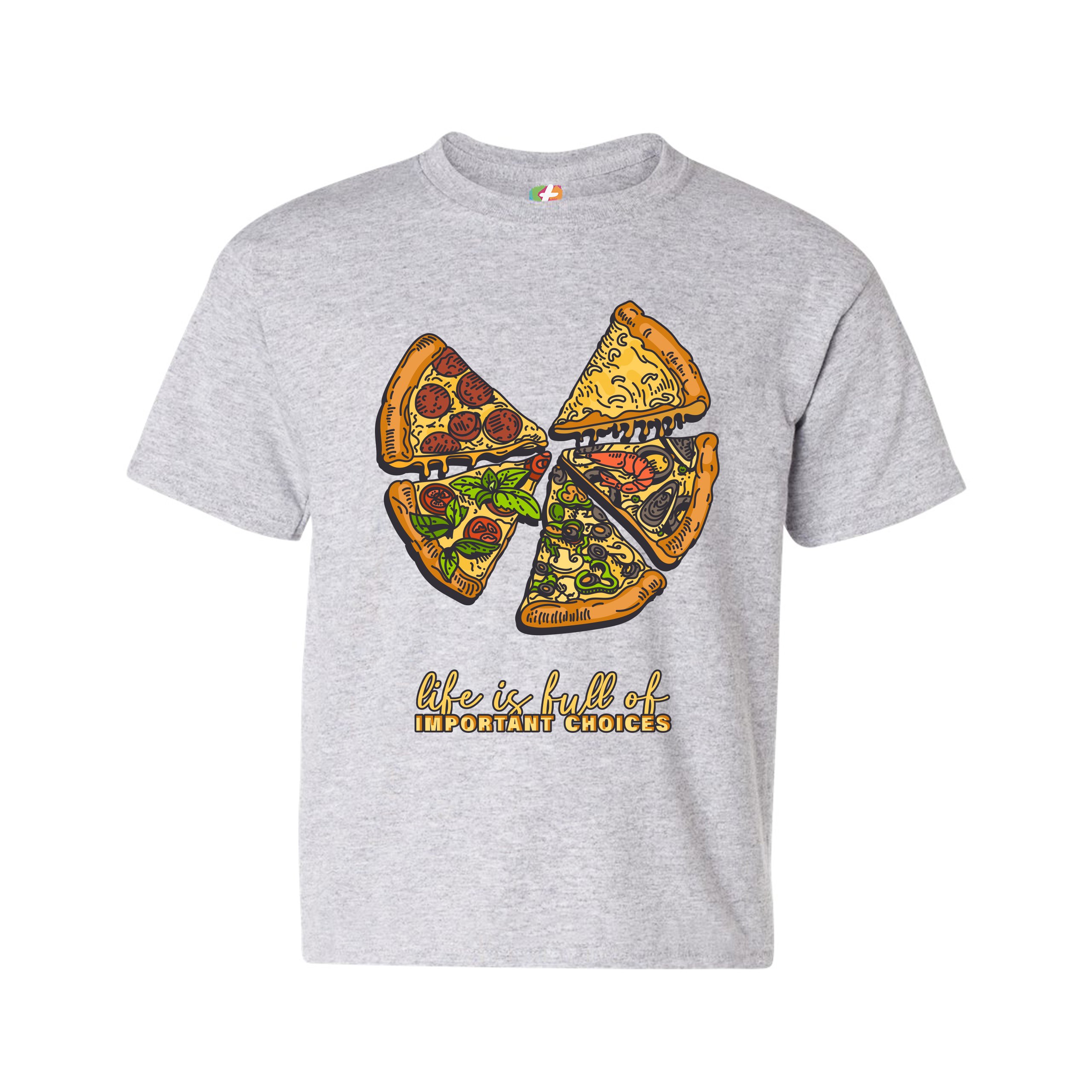 Life Is Full of Important Choices Youth T-shirt Funny Pepperoni Pizza Kids - Picture 7 of 29
