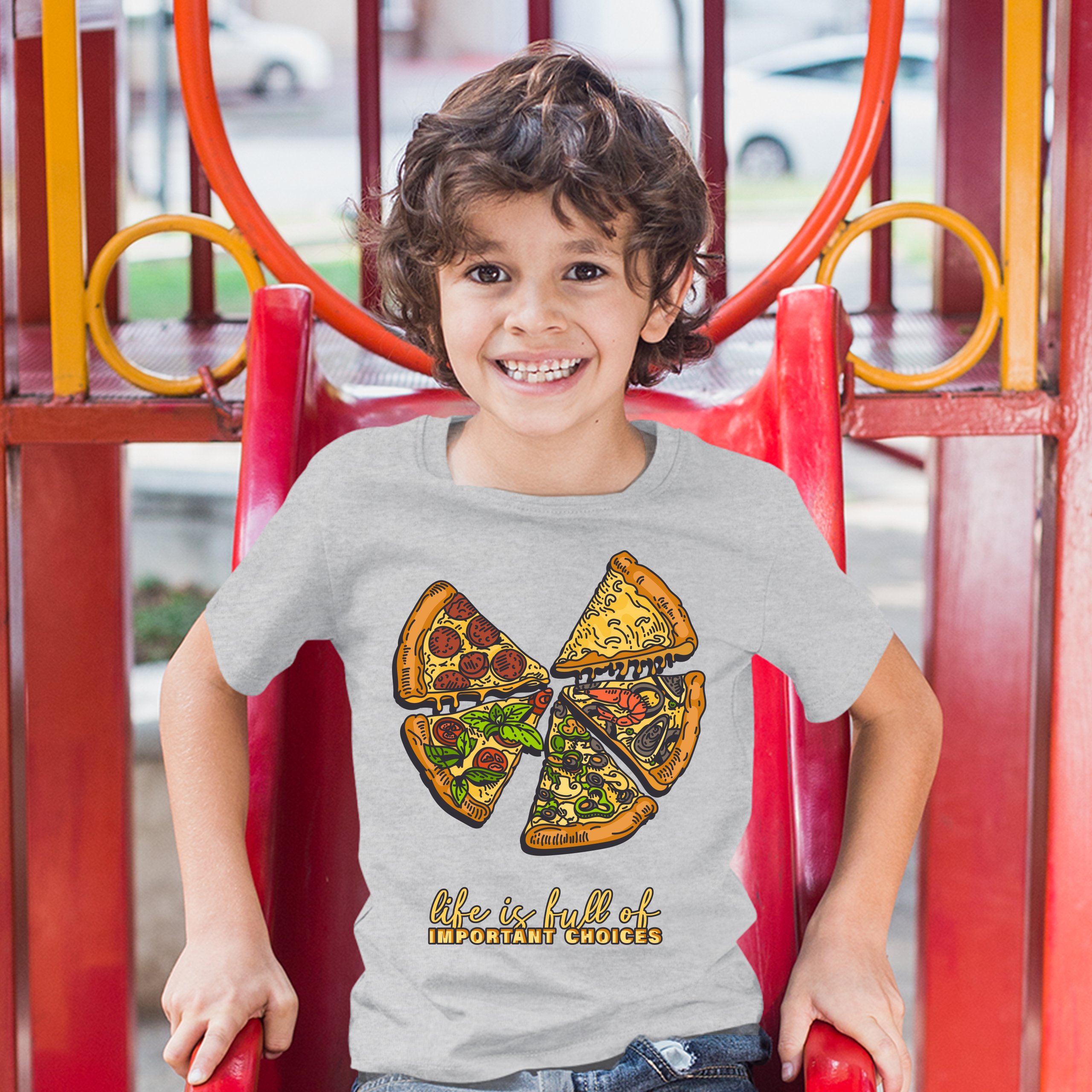 Life Is Full of Important Choices Youth T-shirt Funny Pepperoni Pizza Kids - Picture 9 of 29