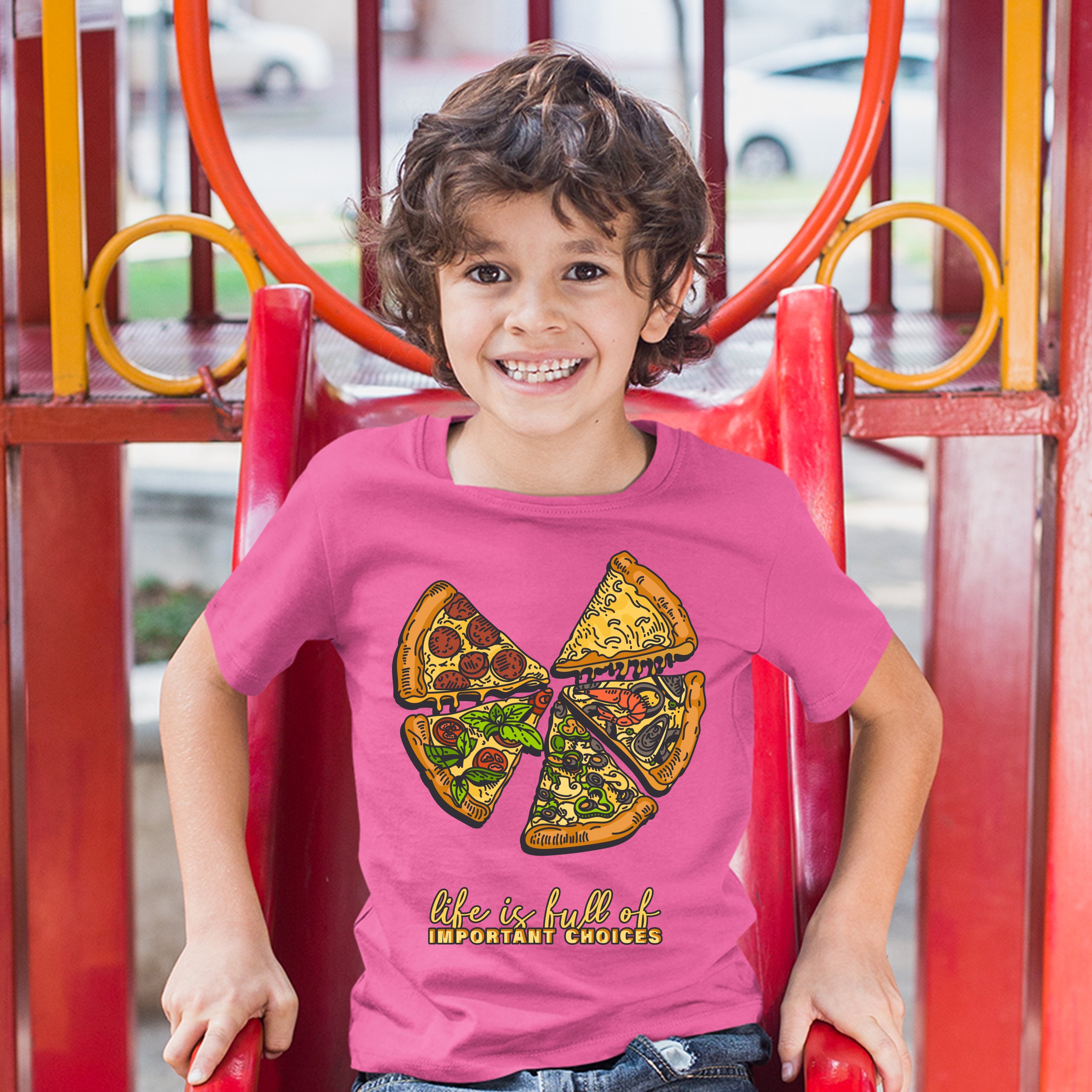 Life Is Full of Important Choices Youth T-shirt Funny Pepperoni Pizza Kids - Picture 29 of 29