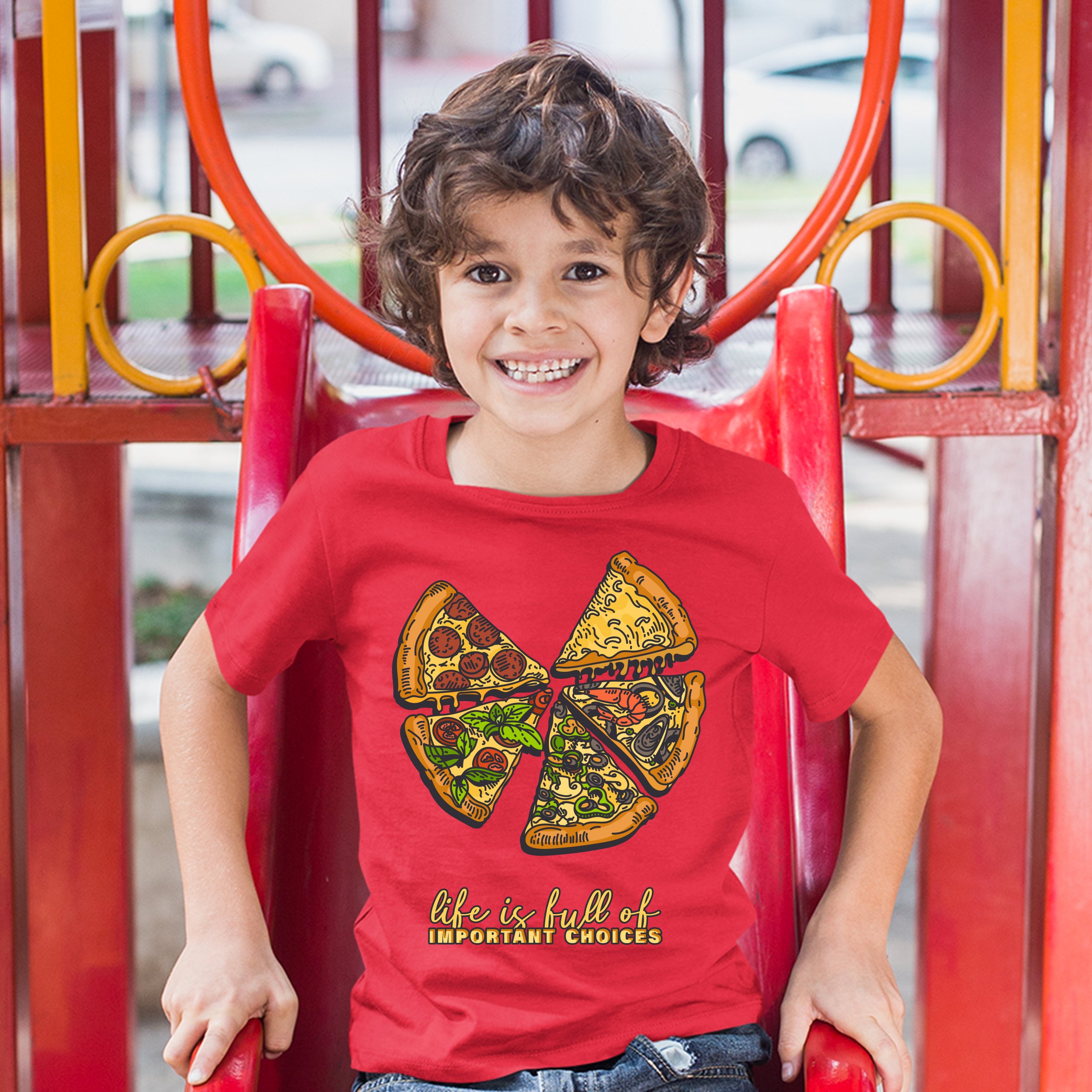 Life Is Full of Important Choices Youth T-shirt Funny Pepperoni Pizza Kids - Picture 13 of 29