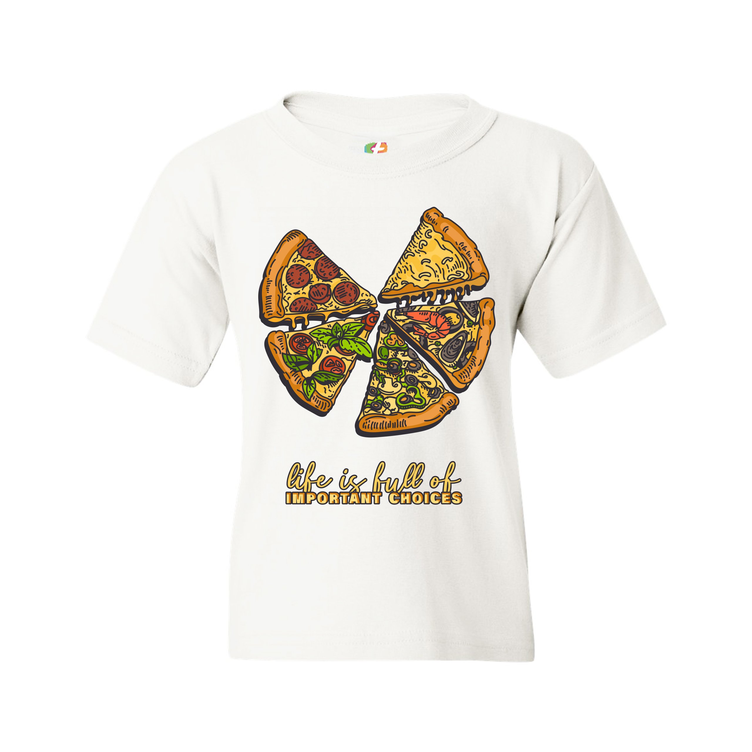 Life Is Full of Important Choices Youth T-shirt Funny Pepperoni Pizza Kids - Picture 15 of 29