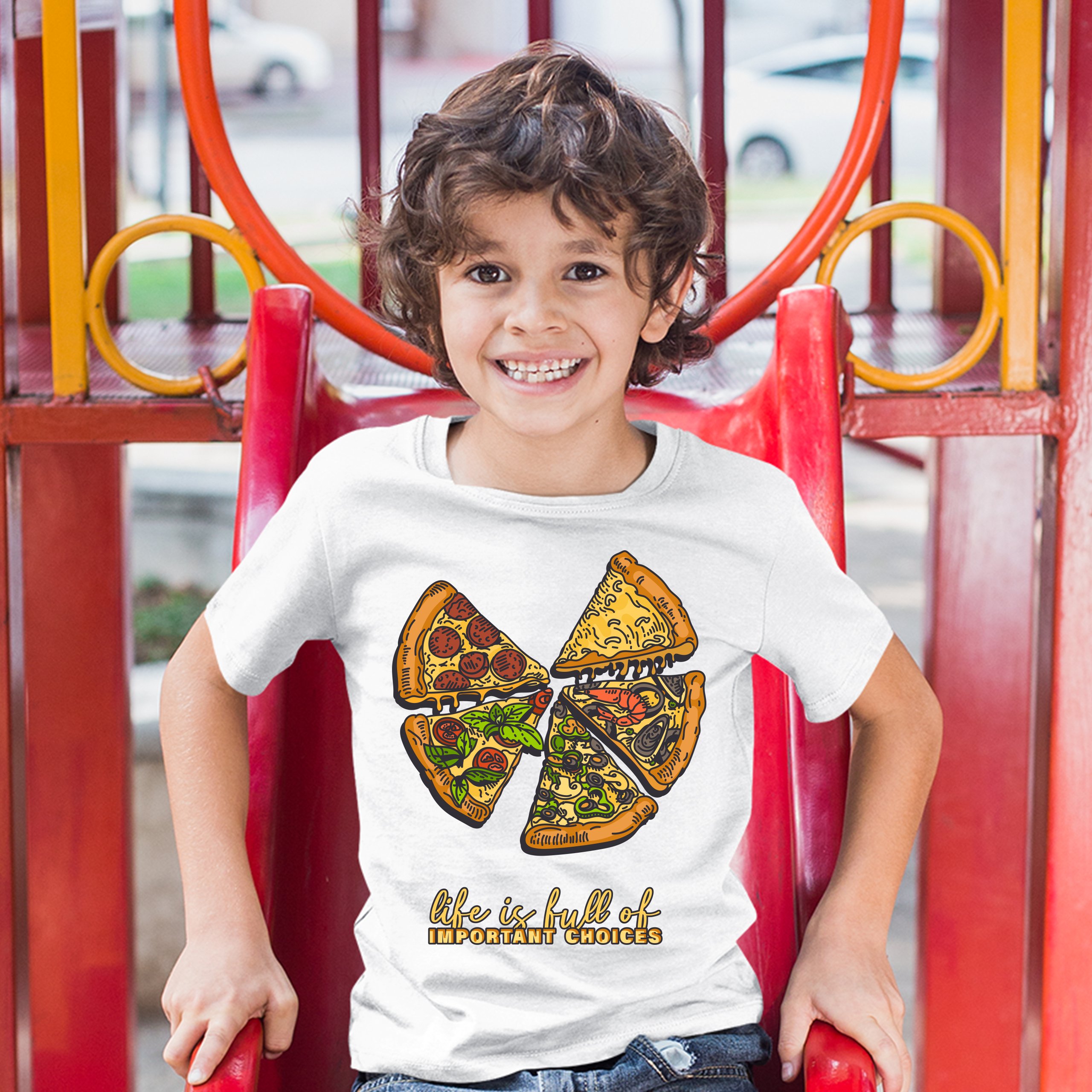 Life Is Full of Important Choices Youth T-shirt Funny Pepperoni Pizza Kids - Picture 17 of 29