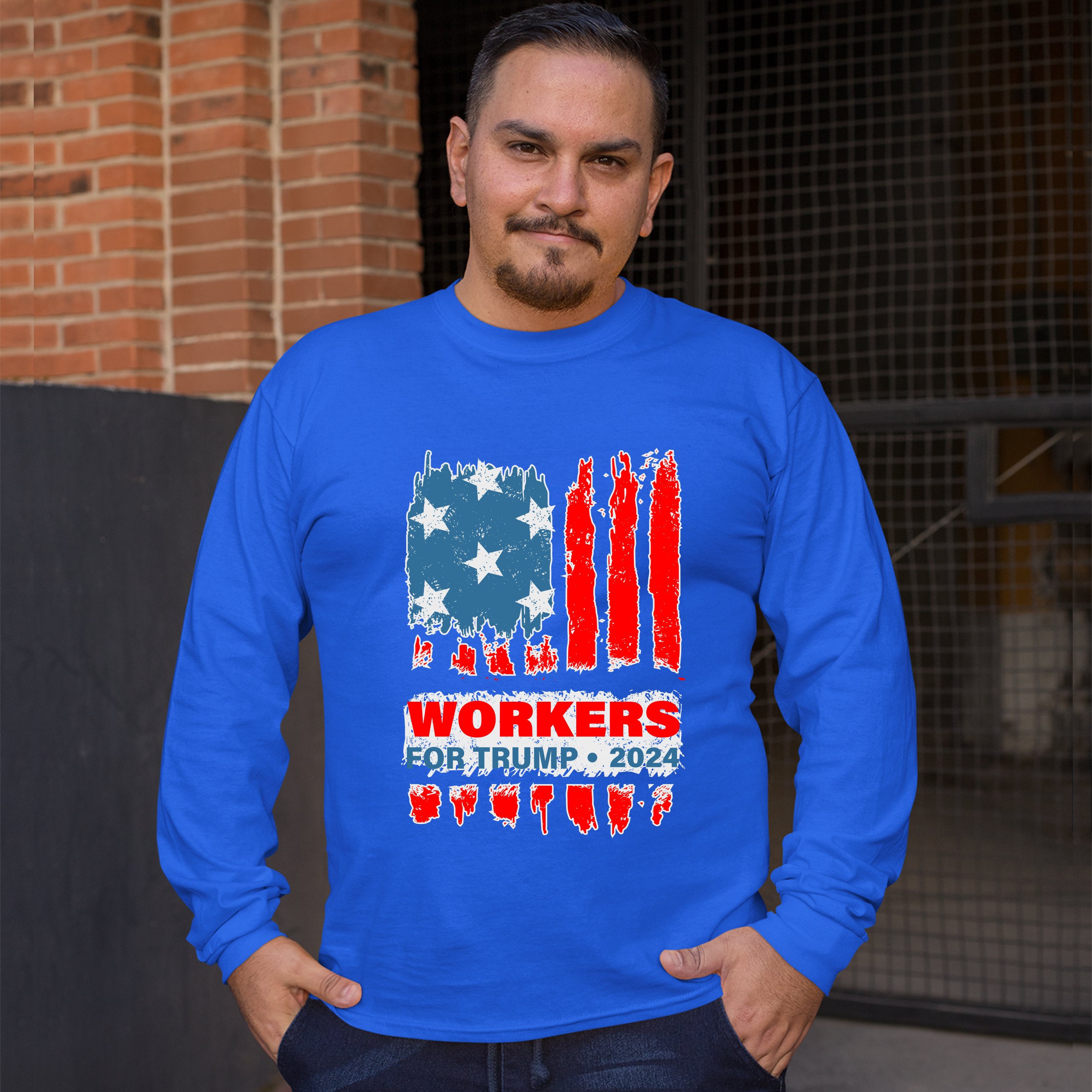 Workers for Trump 2024 Long Sleeve Tshirt Conservative Vote Red Donald