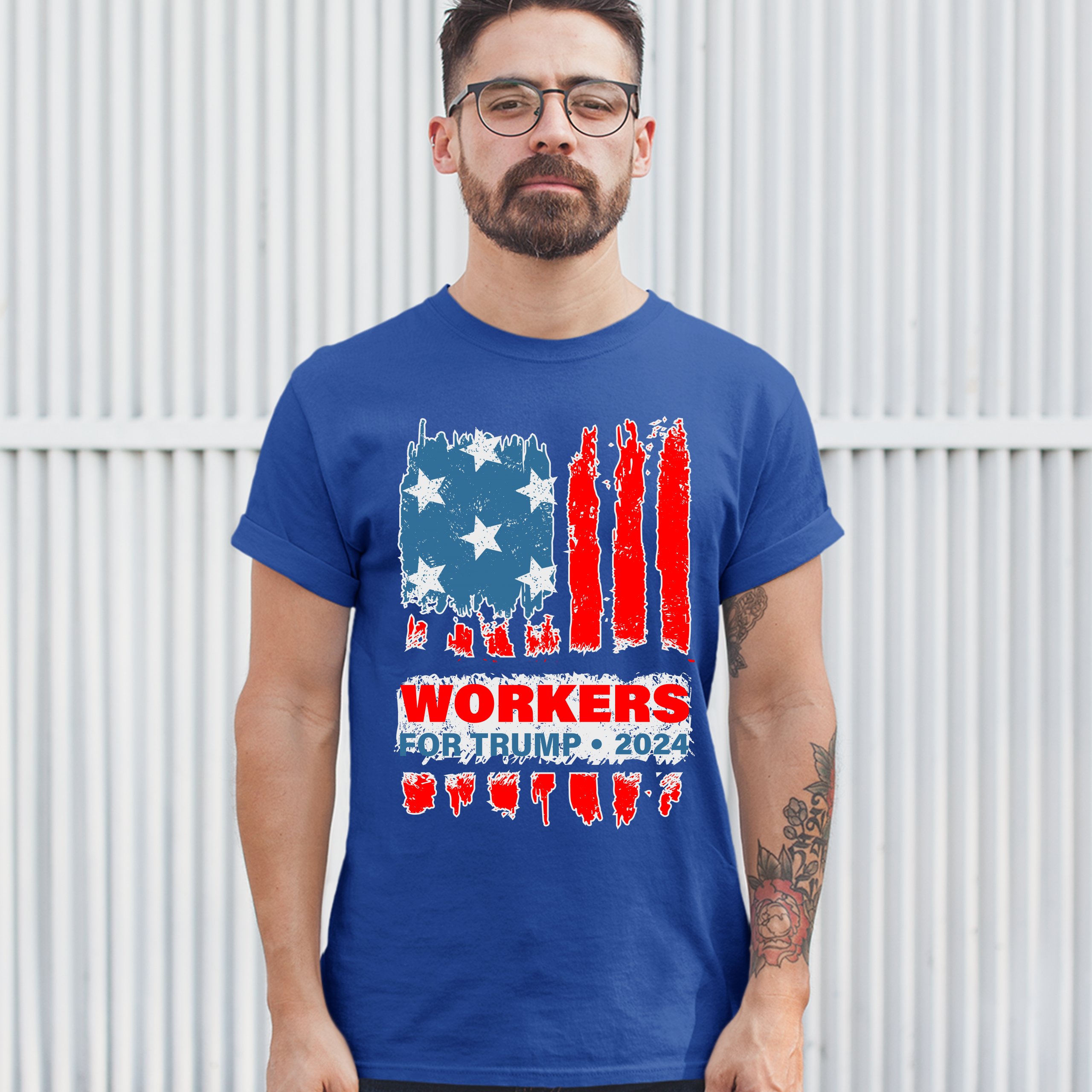 Workers for Trump 2024 Tshirt Conservative Vote Red Donald Trump Men's