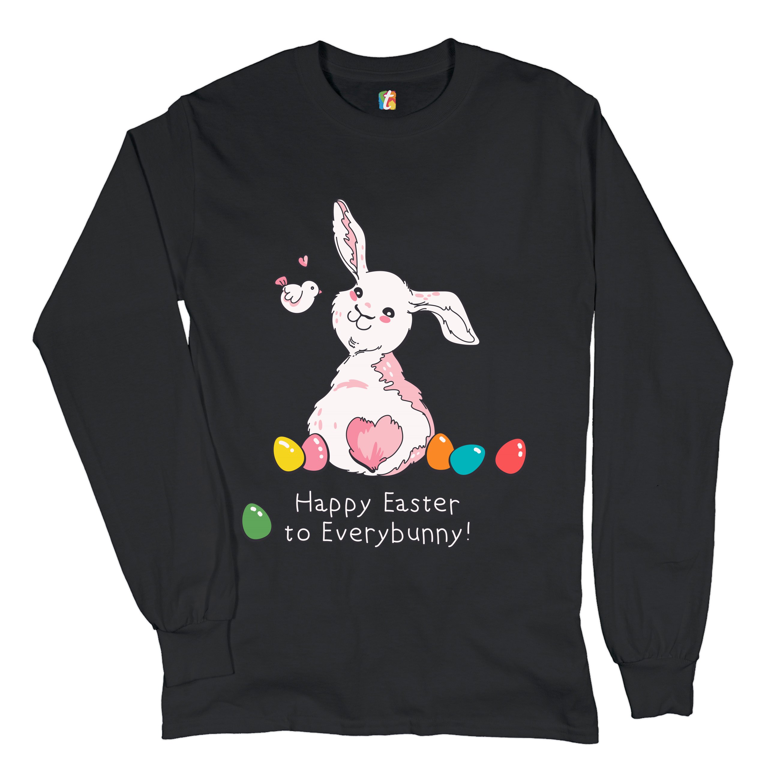 Happy Easter to Everybunny Long Sleeve T-shirt Cute Easter Bunny Rabbit - Picture 15 of 84