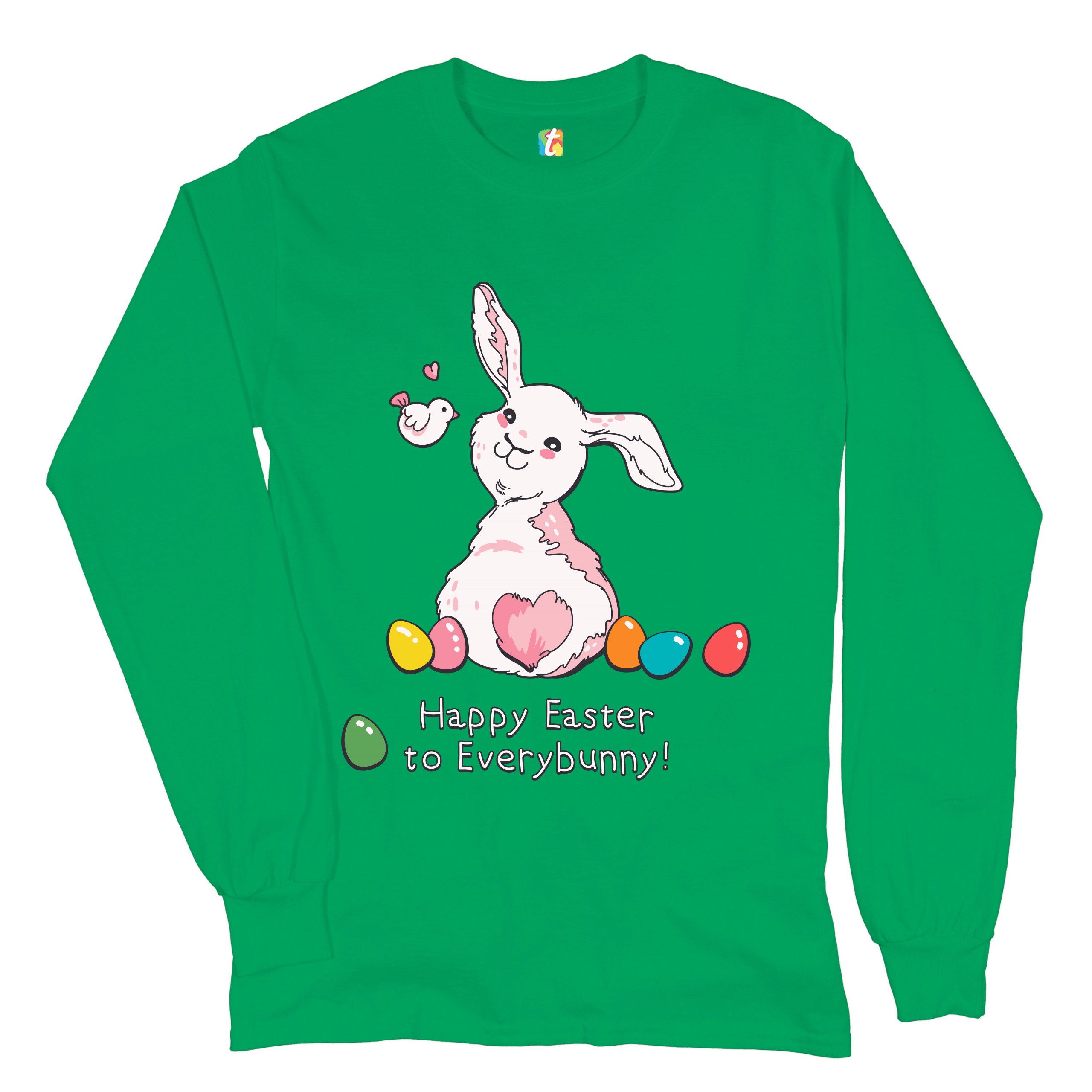Happy Easter to Everybunny Long Sleeve T-shirt Cute Easter Bunny Rabbit - Picture 50 of 84
