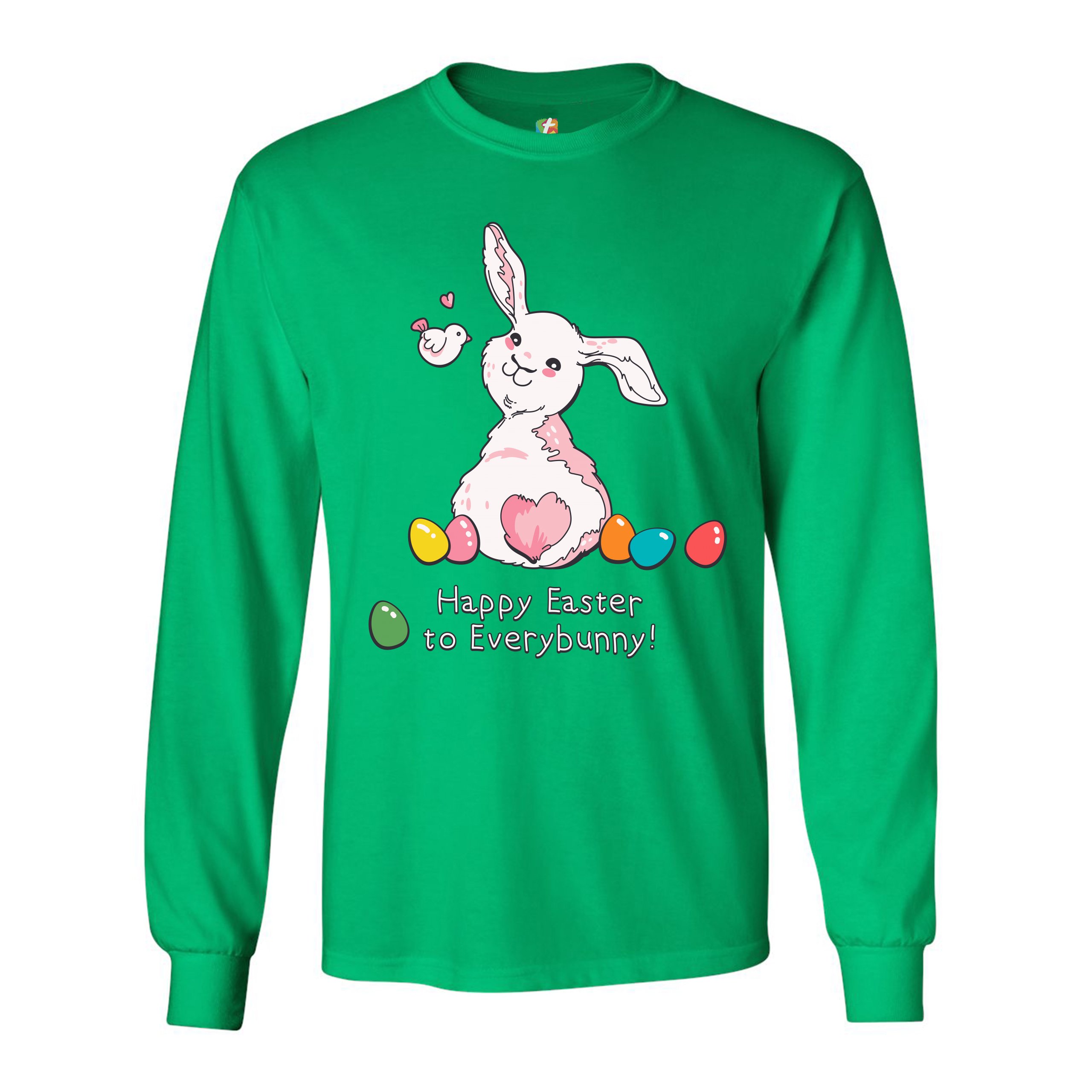 Happy Easter to Everybunny Long Sleeve T-shirt Cute Easter Bunny Rabbit - Picture 51 of 84