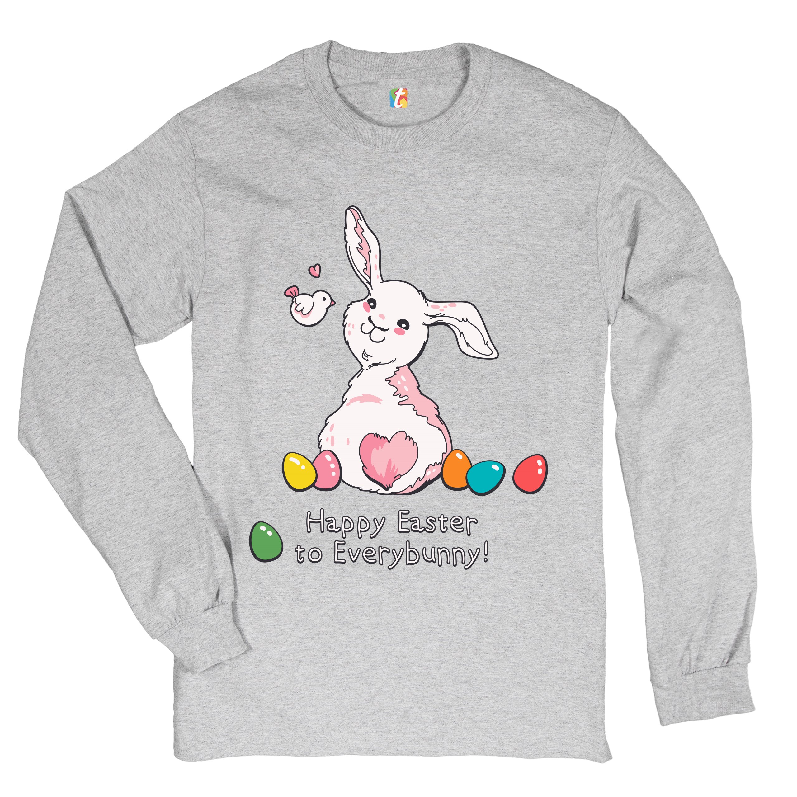 Happy Easter to Everybunny Long Sleeve T-shirt Cute Easter Bunny Rabbit - Picture 22 of 84