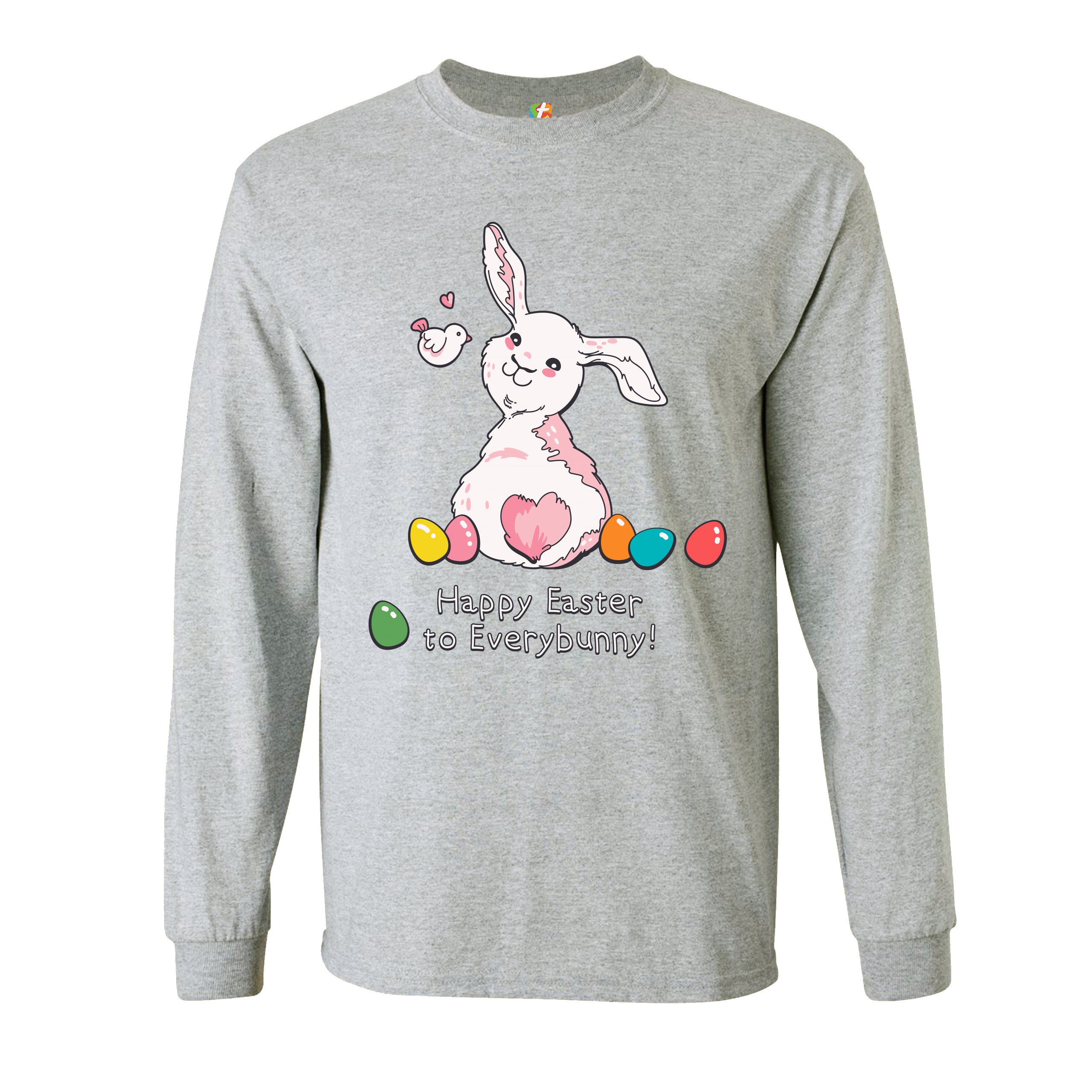 Happy Easter to Everybunny Long Sleeve T-shirt Cute Easter Bunny Rabbit - Picture 23 of 84