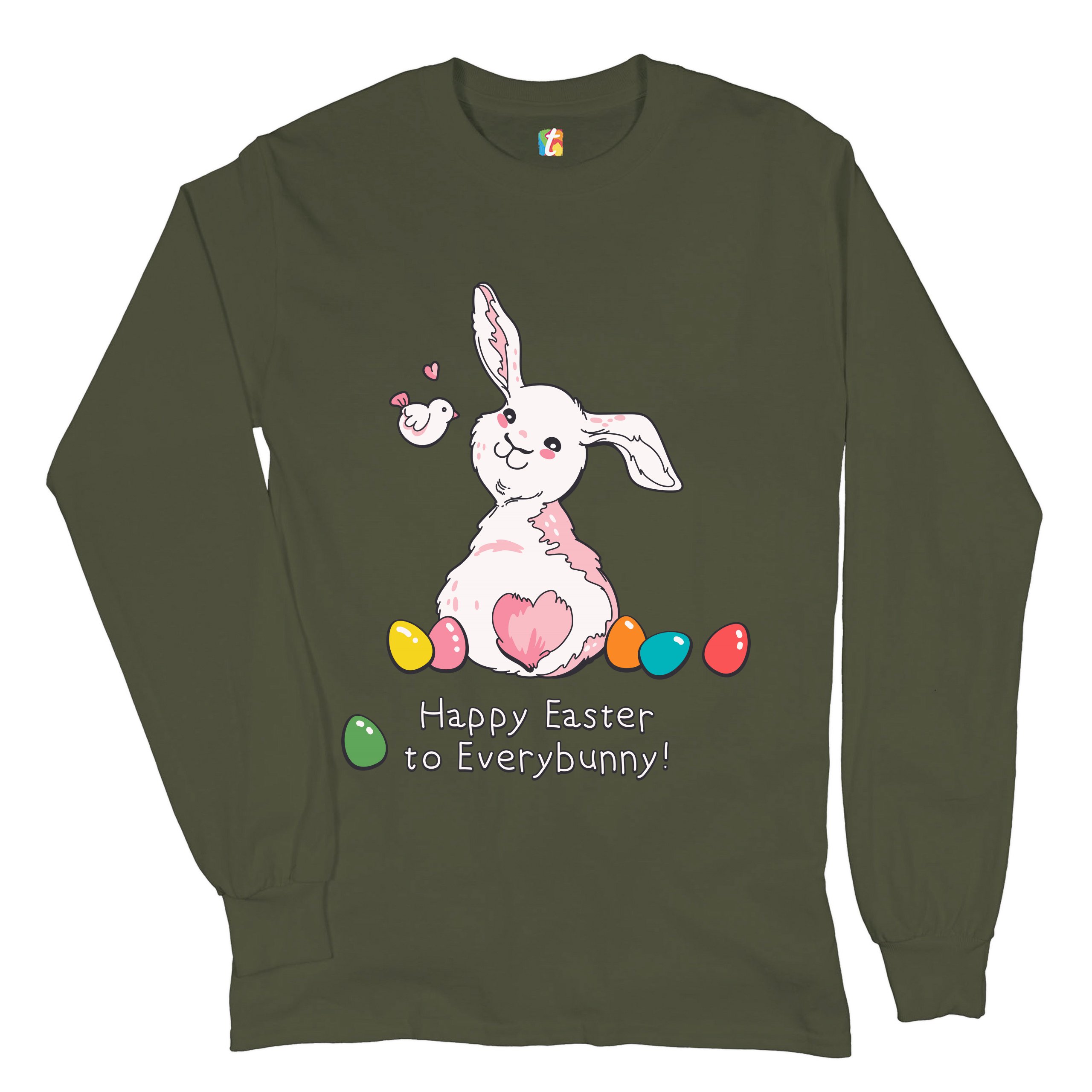 Happy Easter to Everybunny Long Sleeve T-shirt Cute Easter Bunny Rabbit - Picture 57 of 84