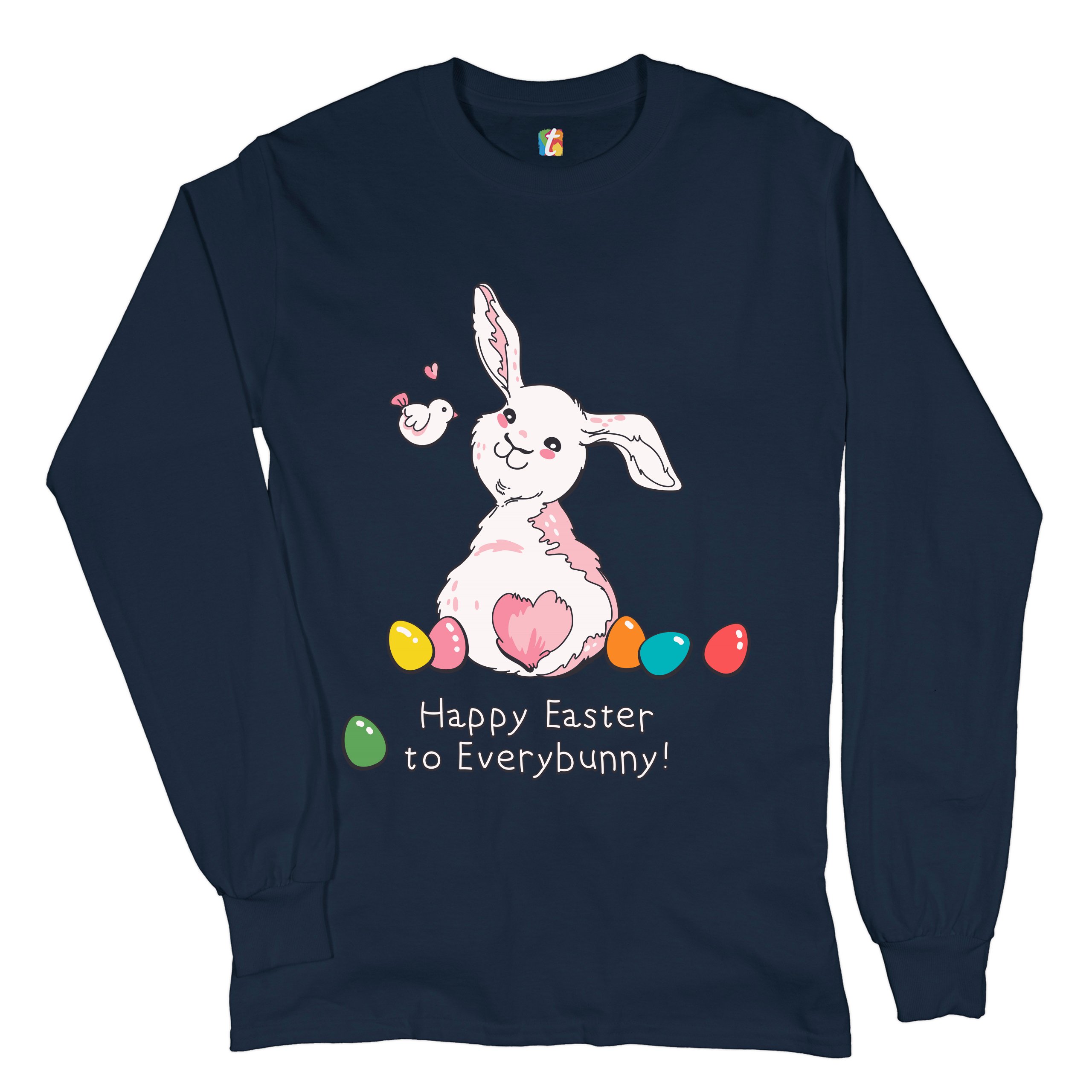 Happy Easter to Everybunny Long Sleeve T-shirt Cute Easter Bunny Rabbit - Picture 43 of 84