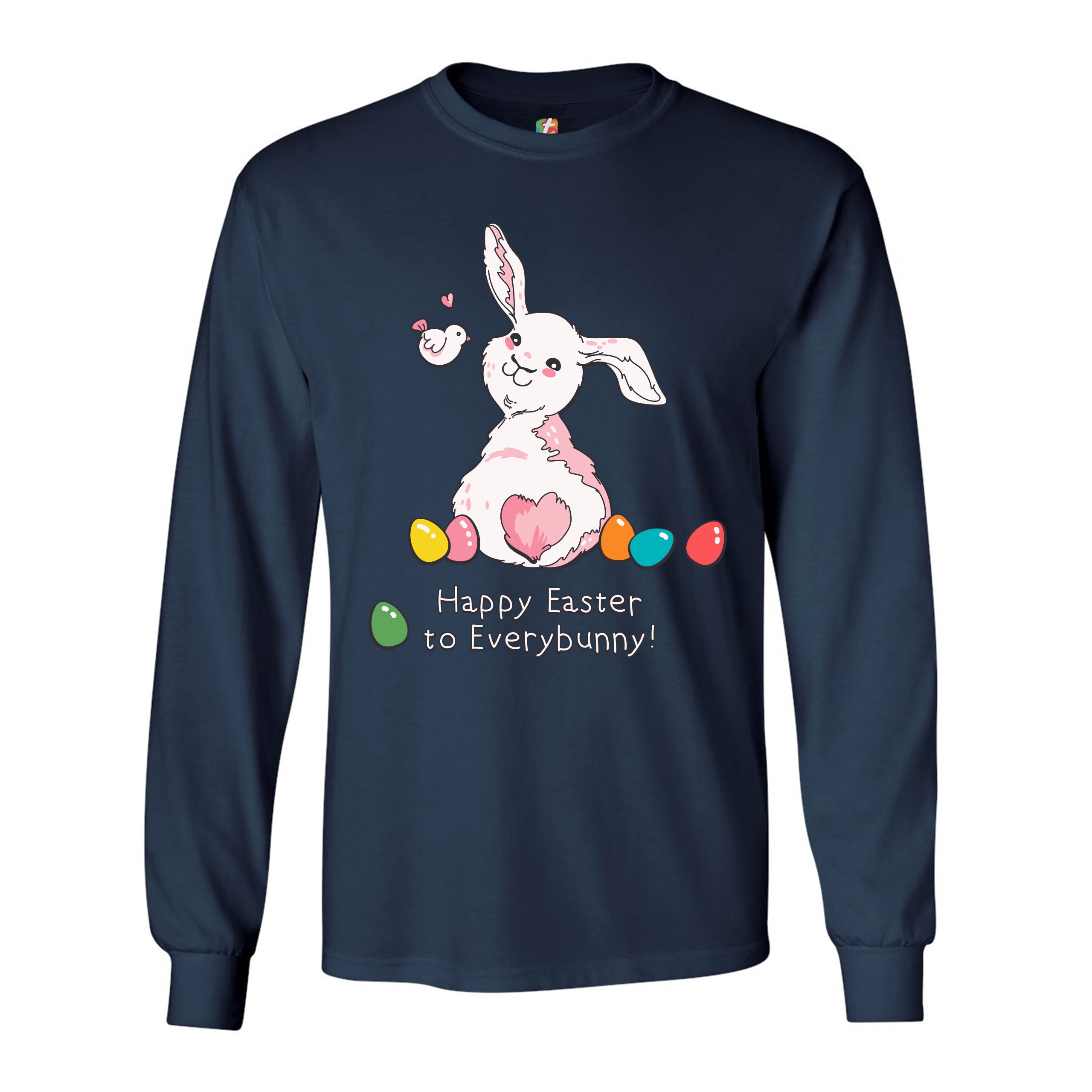 Happy Easter to Everybunny Long Sleeve T-shirt Cute Easter Bunny Rabbit - Picture 44 of 84