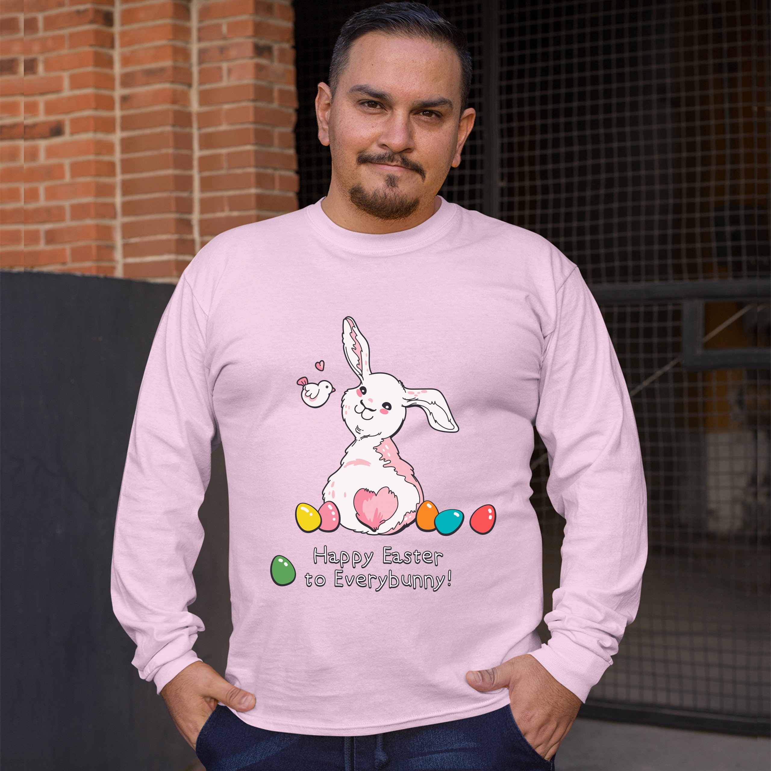 Happy Easter to Everybunny Long Sleeve T-shirt Cute Easter Bunny Rabbit - Picture 81 of 84