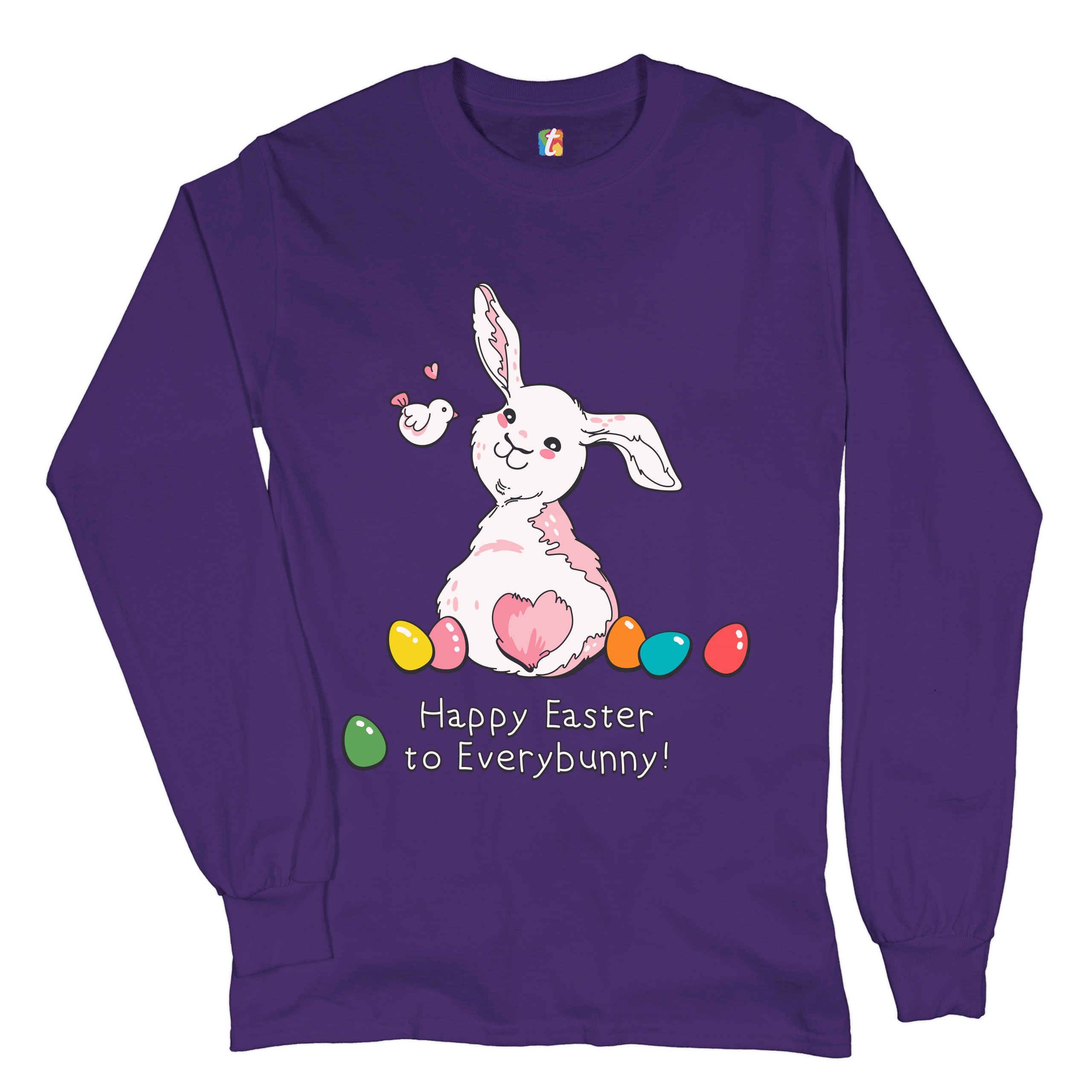 Happy Easter to Everybunny Long Sleeve T-shirt Cute Easter Bunny Rabbit - Picture 29 of 84