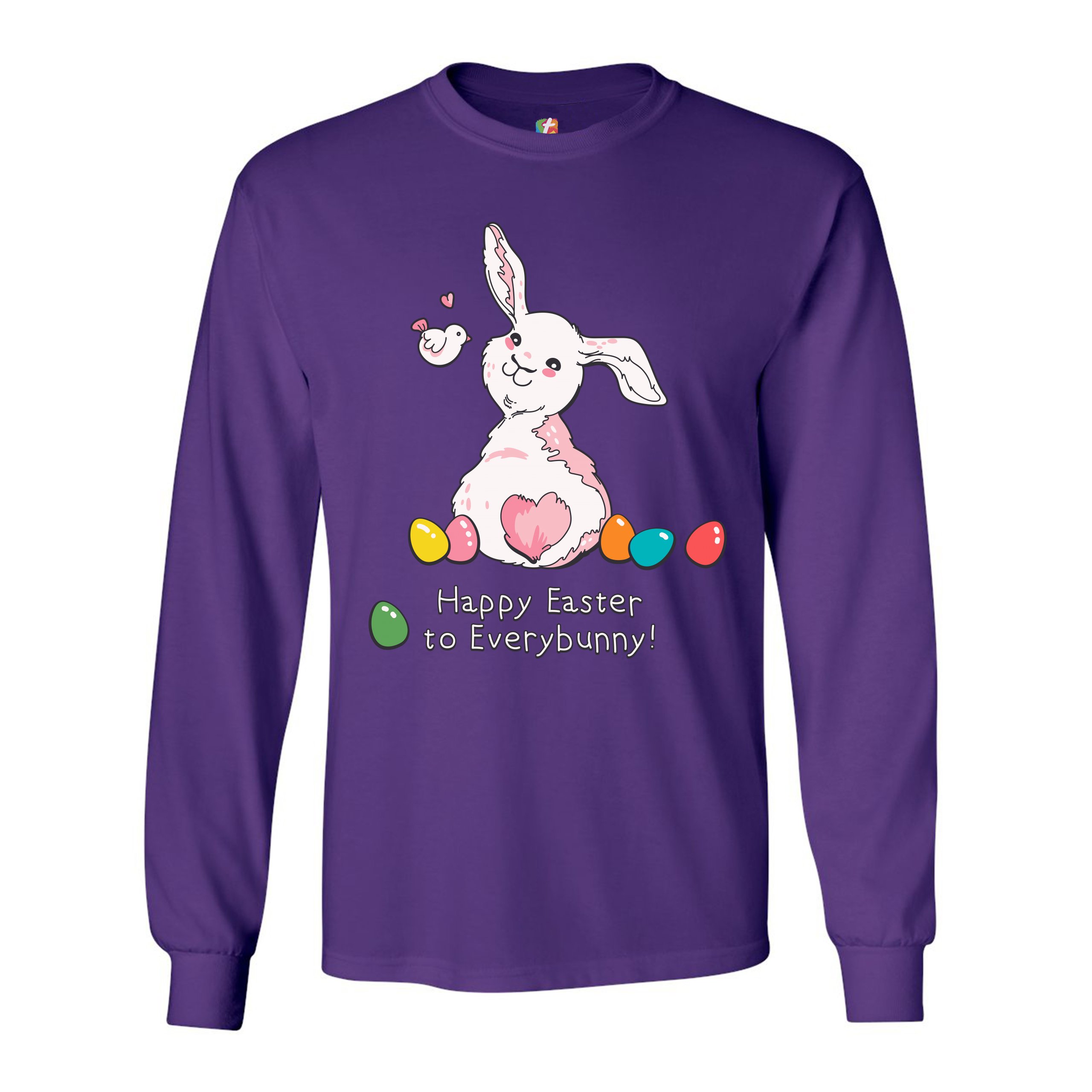 Happy Easter to Everybunny Long Sleeve T-shirt Cute Easter Bunny Rabbit - Picture 30 of 84