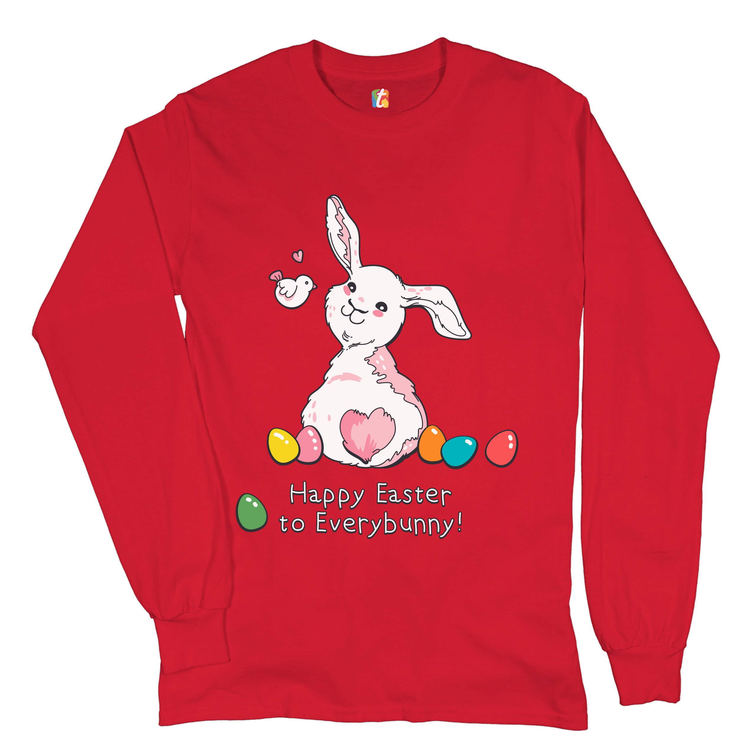 Happy Easter to Everybunny Long Sleeve T-shirt Cute Easter Bunny Rabbit - Picture 36 of 84