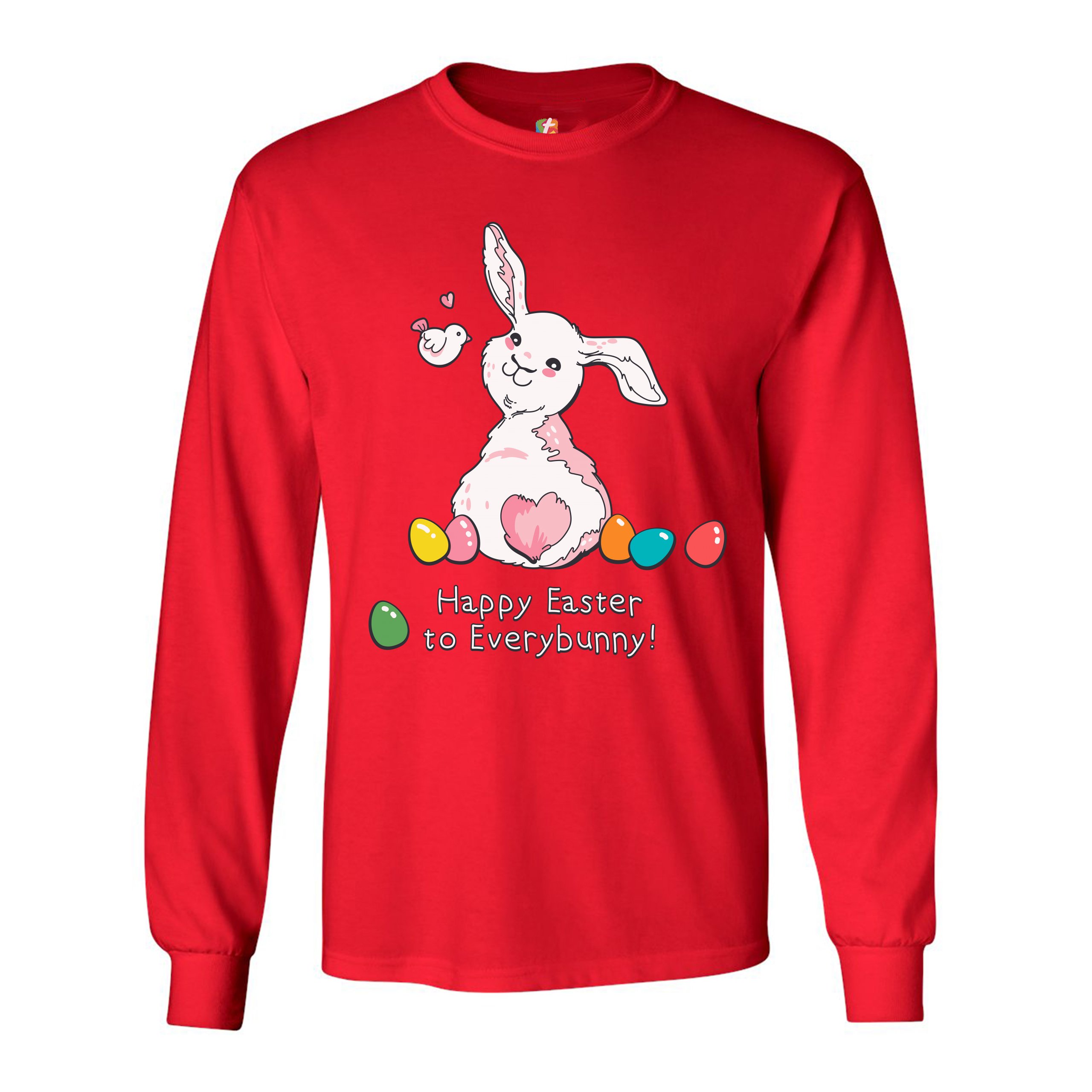Happy Easter to Everybunny Long Sleeve T-shirt Cute Easter Bunny Rabbit - Picture 37 of 84