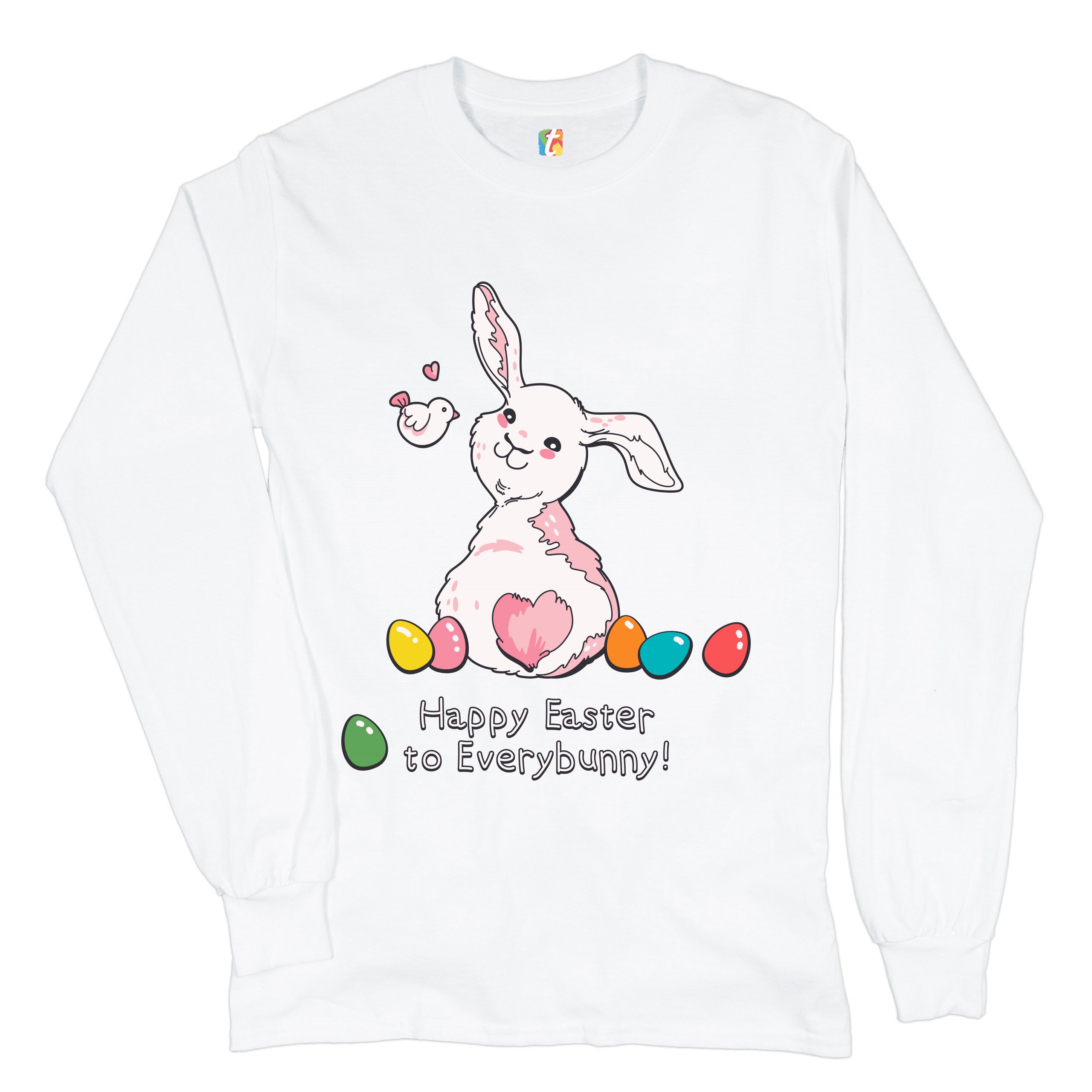 Happy Easter to Everybunny Long Sleeve T-shirt Cute Easter Bunny Rabbit - Picture 8 of 84