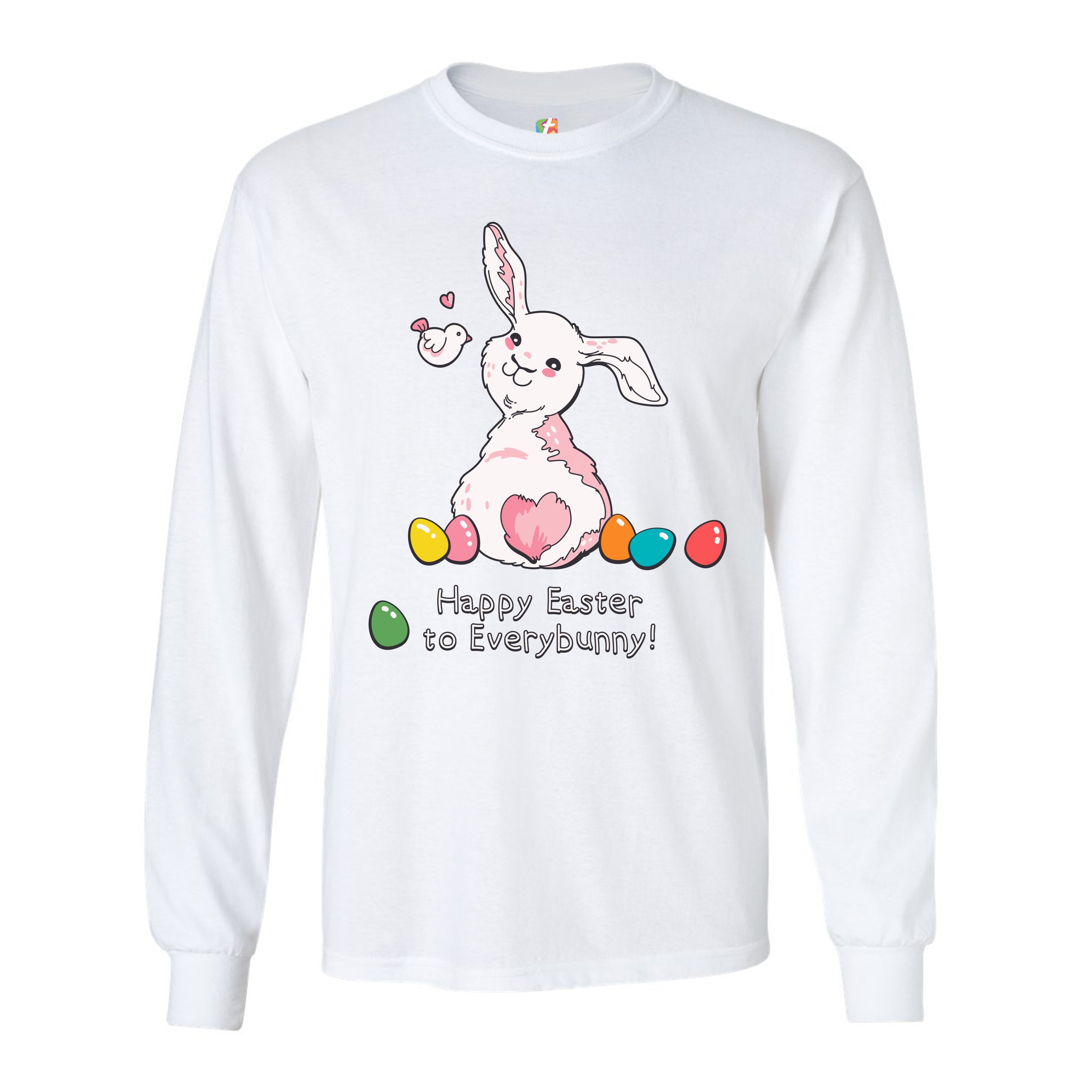 Happy Easter to Everybunny Long Sleeve T-shirt Cute Easter Bunny Rabbit - Picture 9 of 84