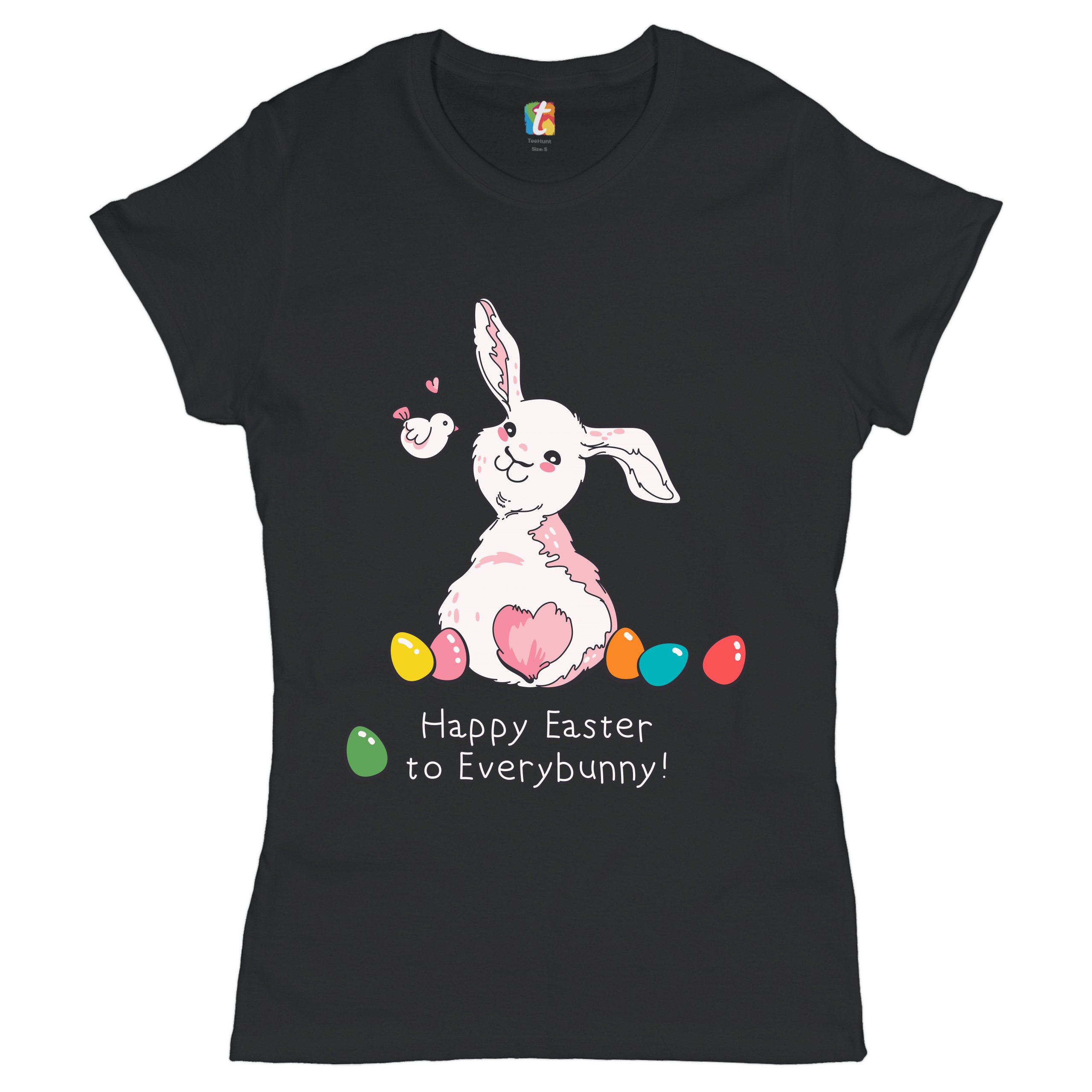 Happy Easter to Everybunny T-Shirt Cute Easter Bunny Rabbit Women's Tee - Picture 15 of 49
