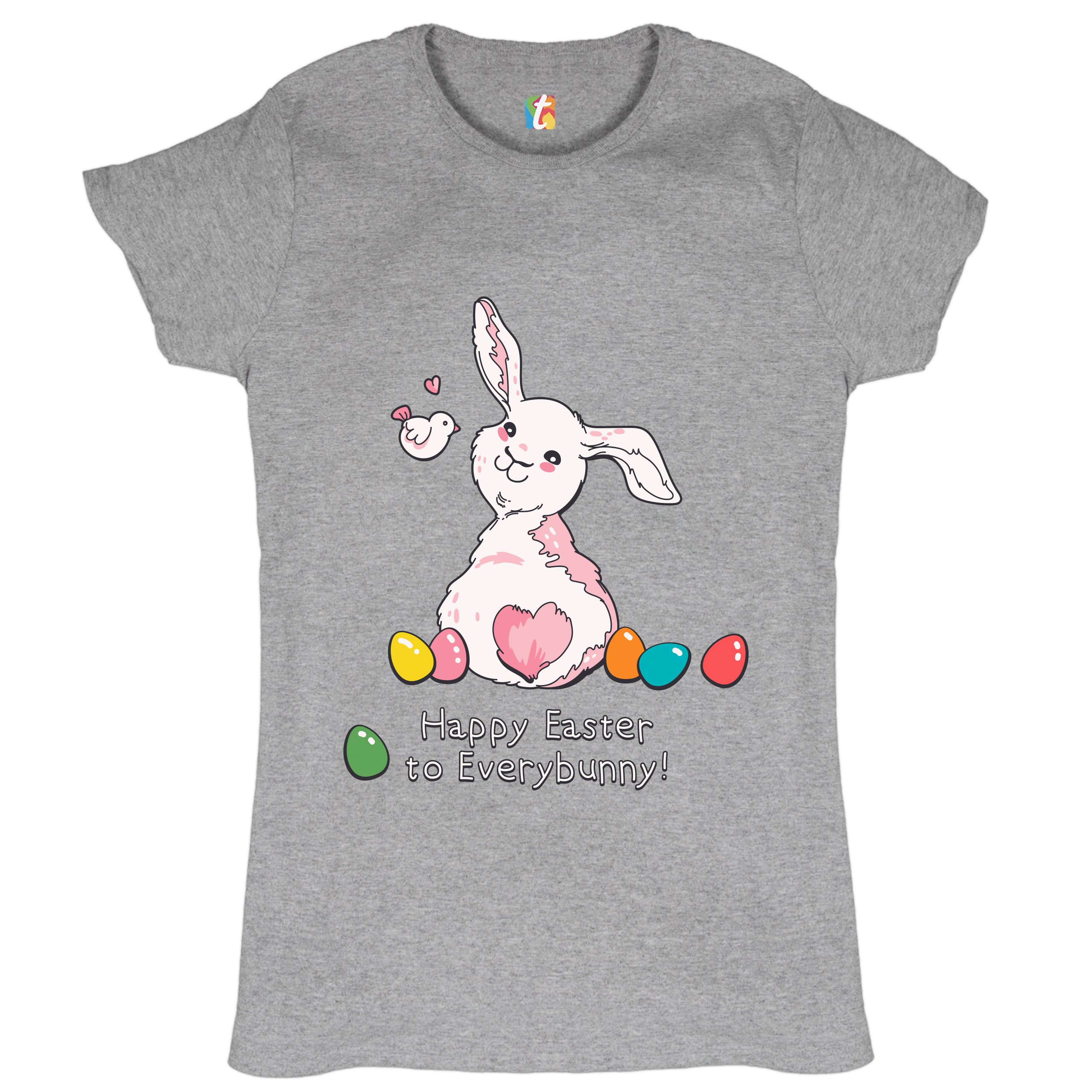 Happy Easter to Everybunny T-Shirt Cute Easter Bunny Rabbit Women's Tee - Picture 22 of 49