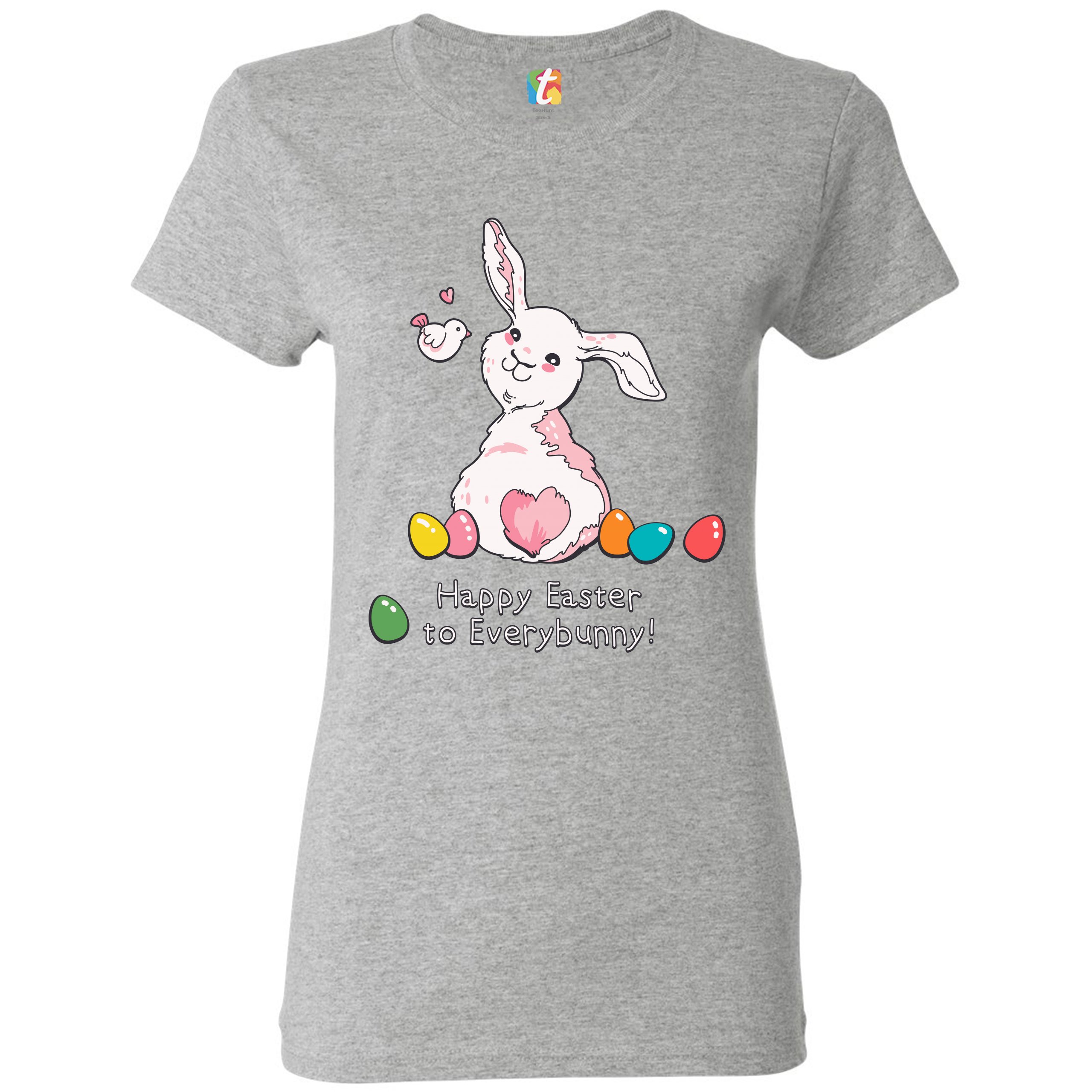 Happy Easter to Everybunny T-Shirt Cute Easter Bunny Rabbit Women's Tee - Picture 23 of 49