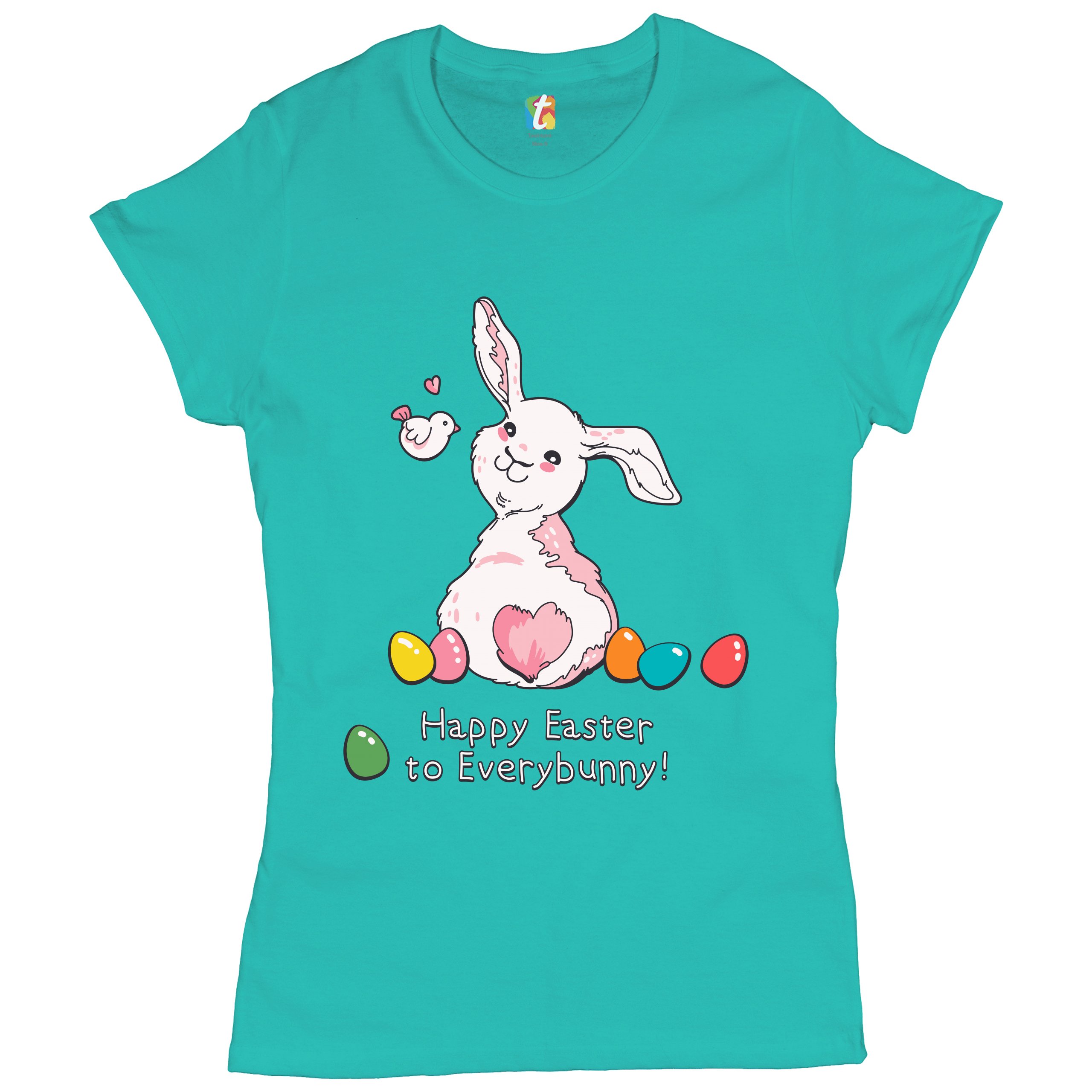 Happy Easter to Everybunny T-Shirt Cute Easter Bunny Rabbit Women's Tee - Picture 36 of 49