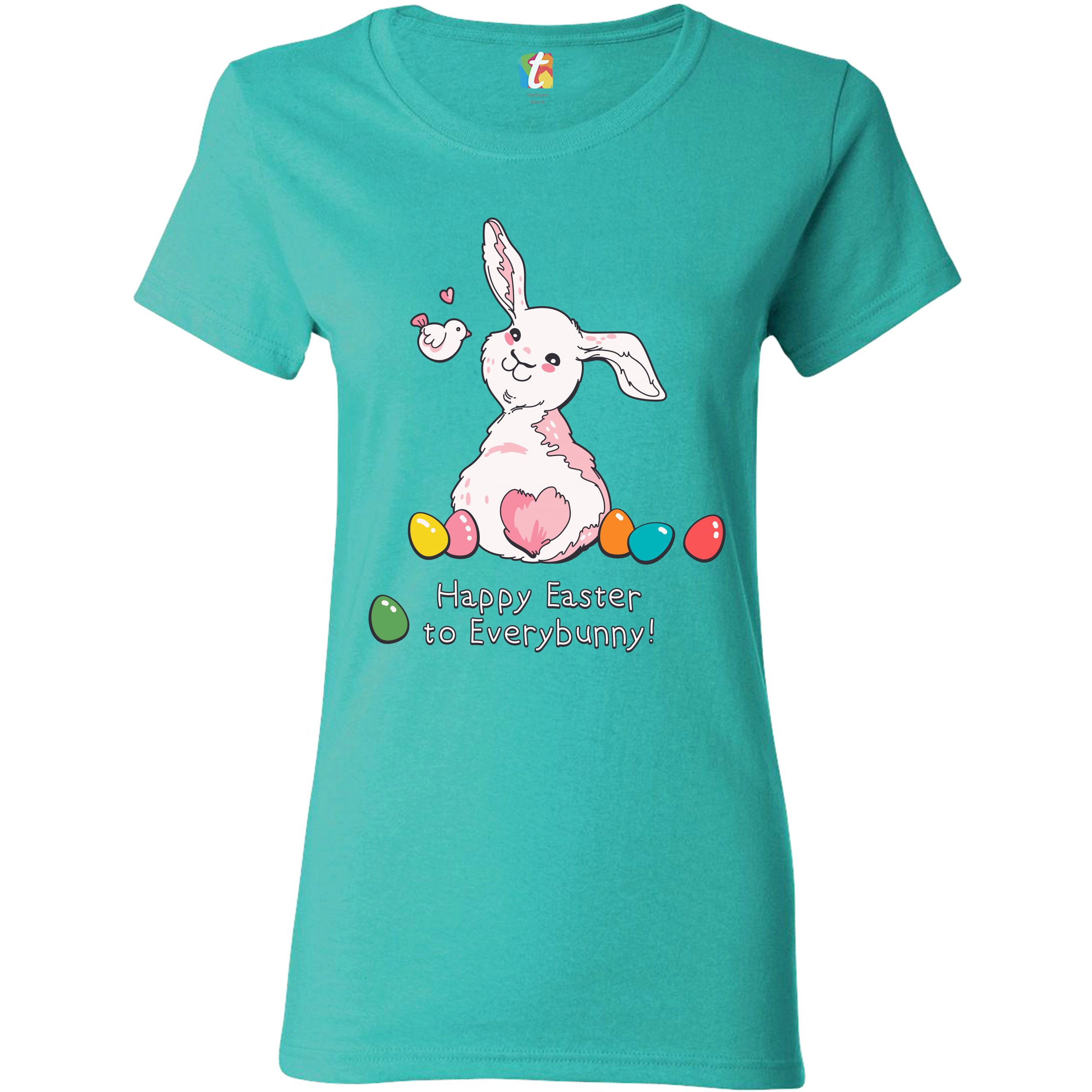 Happy Easter to Everybunny T-Shirt Cute Easter Bunny Rabbit Women's Tee - Picture 37 of 49