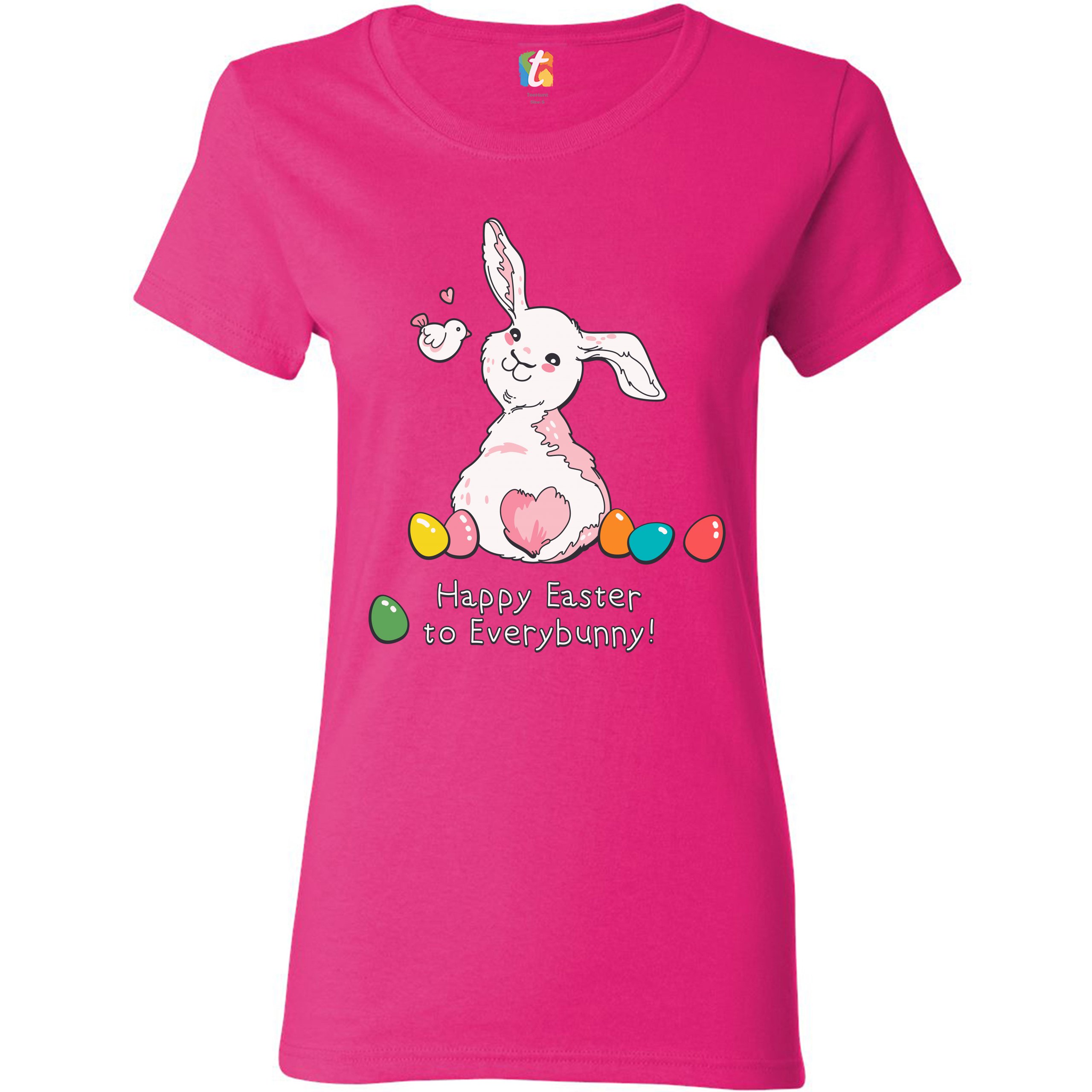 Happy Easter to Everybunny T-Shirt Cute Easter Bunny Rabbit Women's Tee - Picture 44 of 49