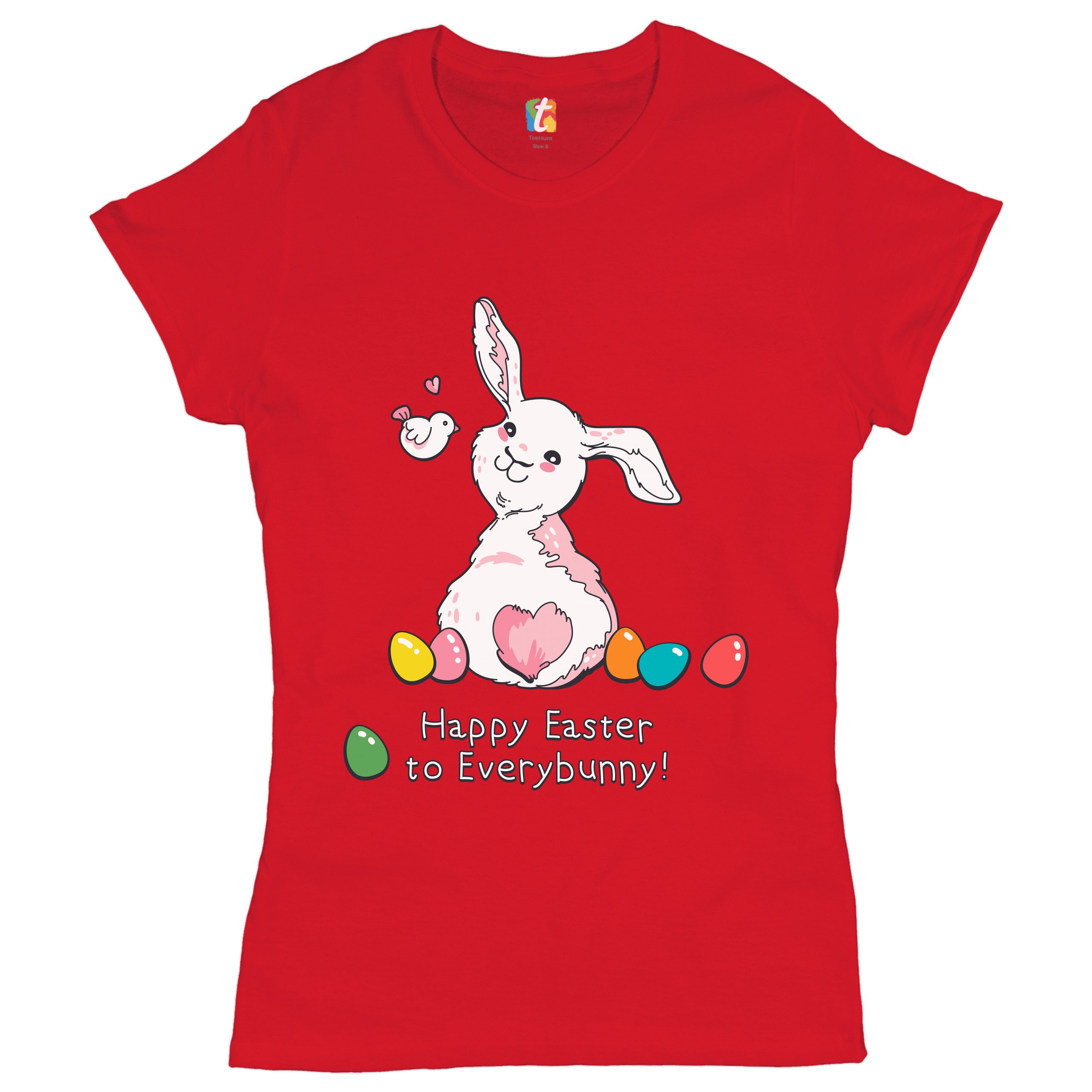 Happy Easter to Everybunny T-Shirt Cute Easter Bunny Rabbit Women's Tee - Picture 29 of 49