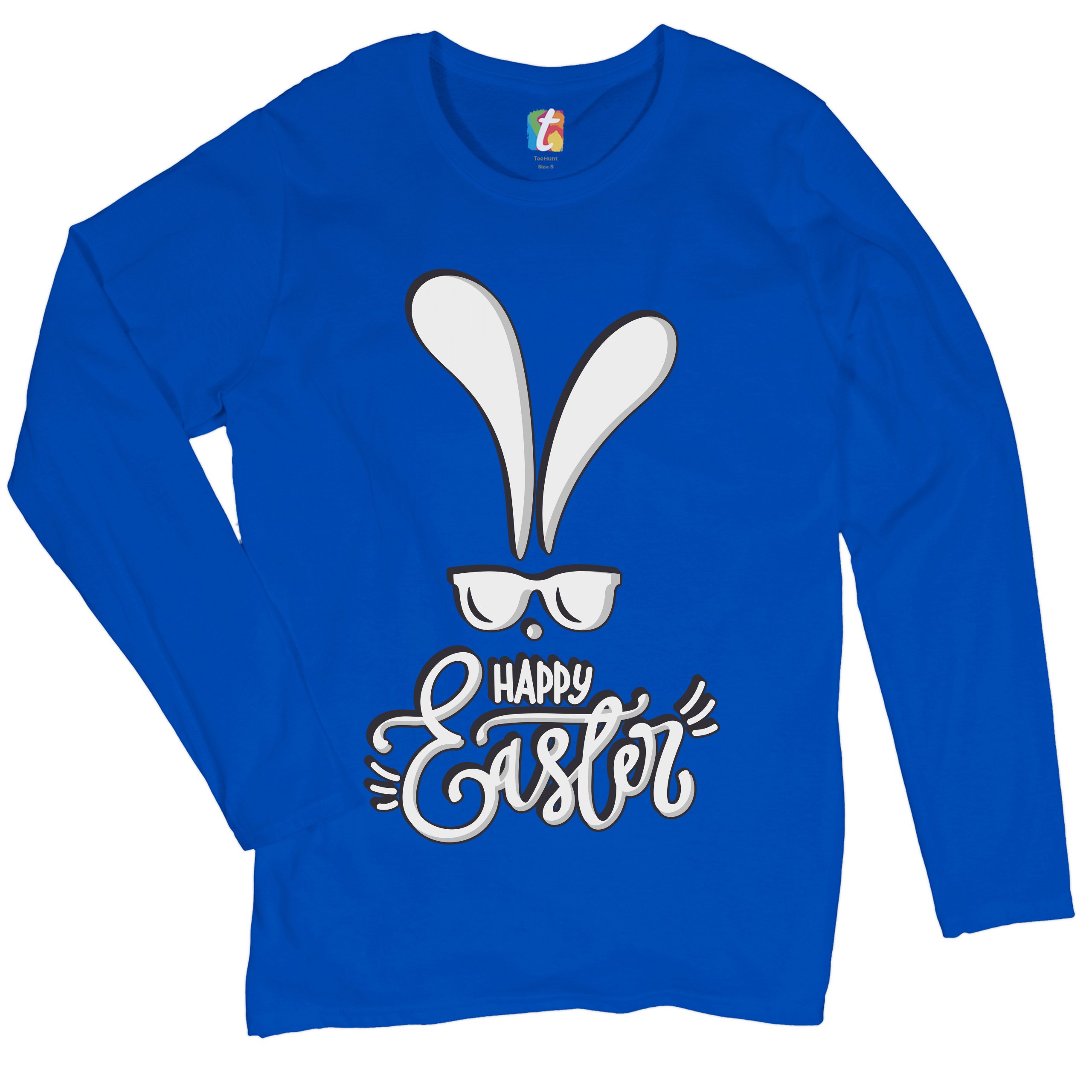 Happy Easter Bunny Ears Women's Long Sleeve T-shirt Religious Jesus Christ - Picture 43 of 56