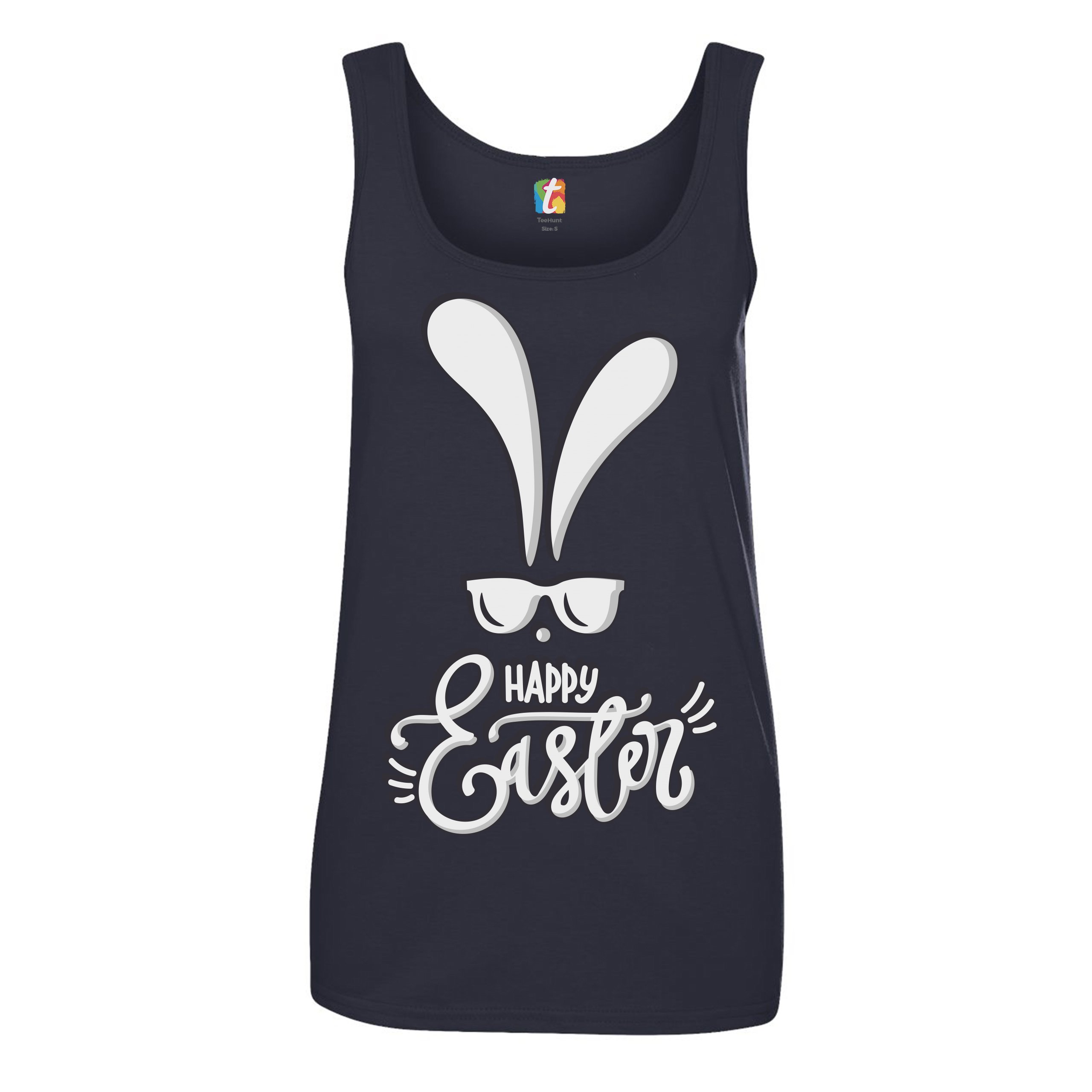 Happy Easter Bunny Ears Women's Tank Top Religious Jesus Christ Has Risen - Picture 30 of 42