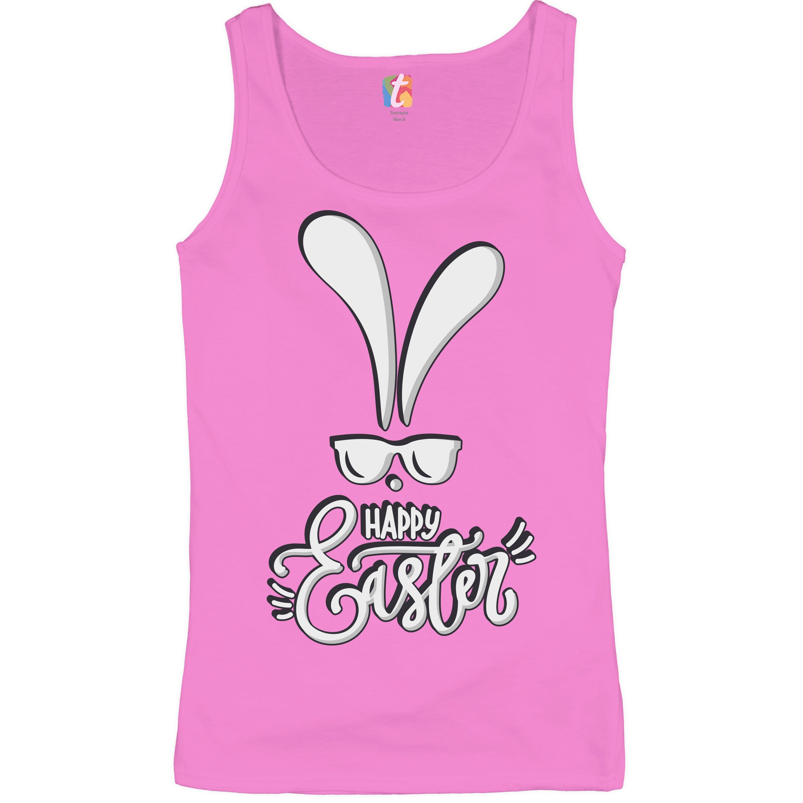 Happy Easter Bunny Ears Women's Tank Top Religious Jesus Christ Has Risen - Picture 36 of 42