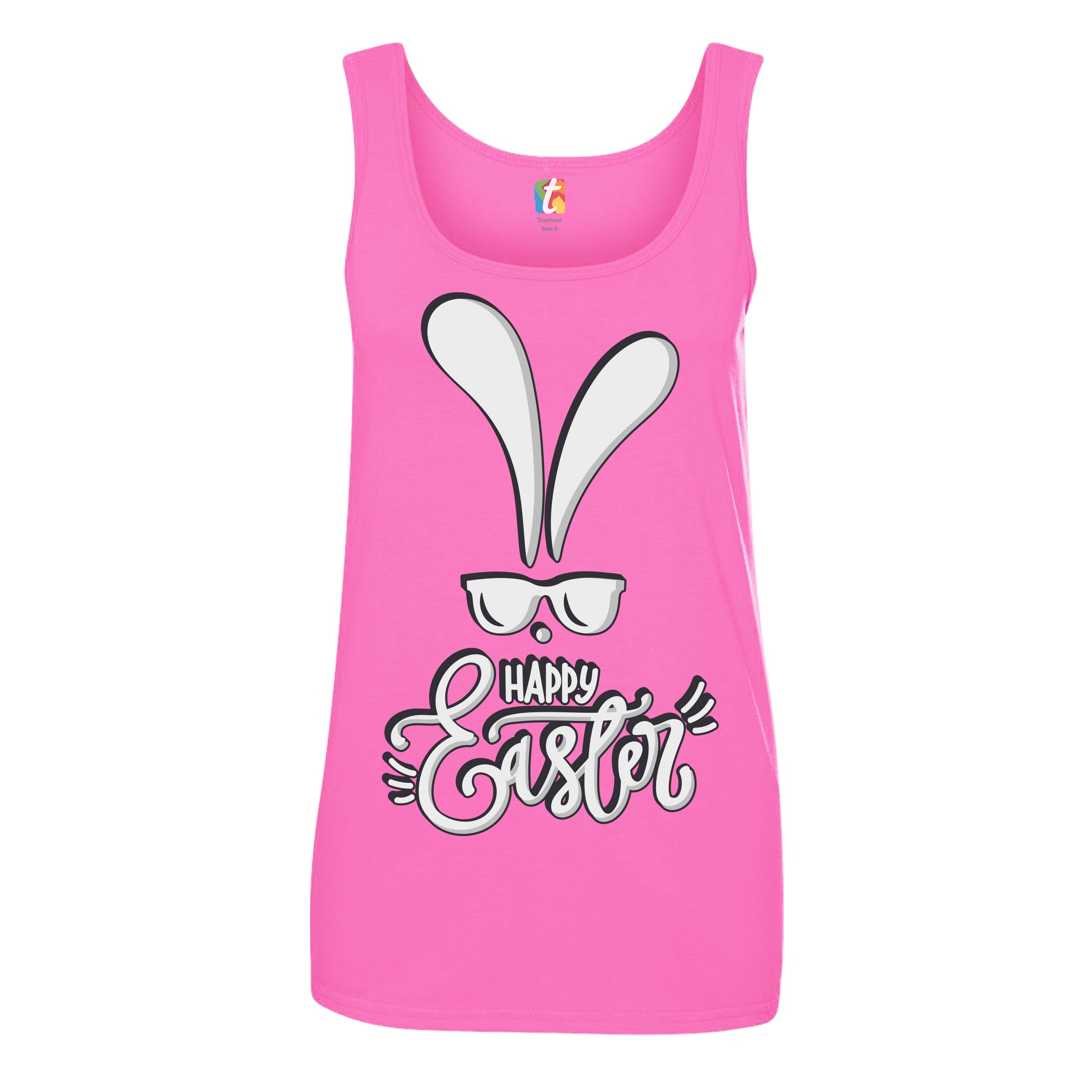 Happy Easter Bunny Ears Women's Tank Top Religious Jesus Christ Has Risen - Picture 37 of 42