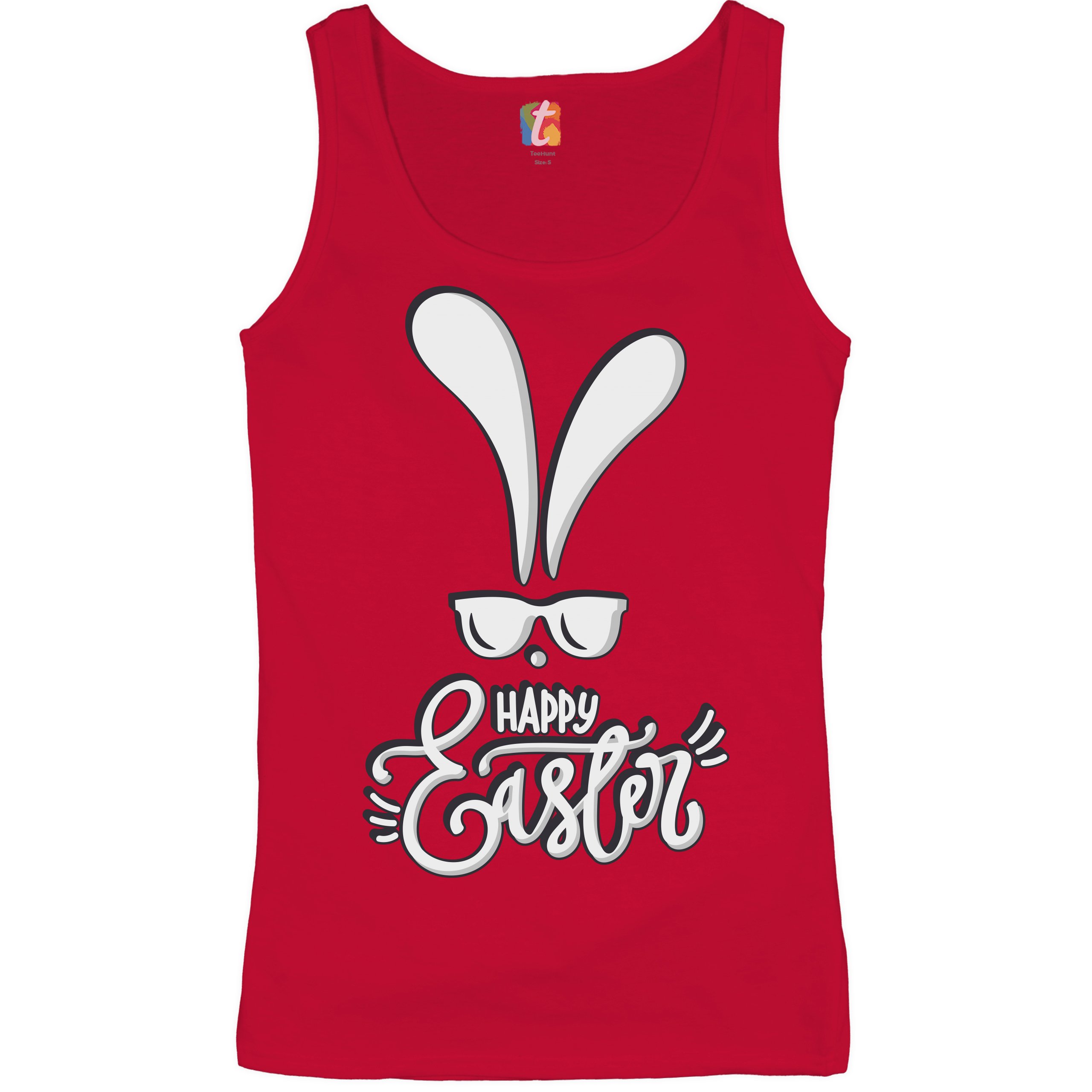 Happy Easter Bunny Ears Women's Tank Top Religious Jesus Christ Has Risen - Picture 15 of 42