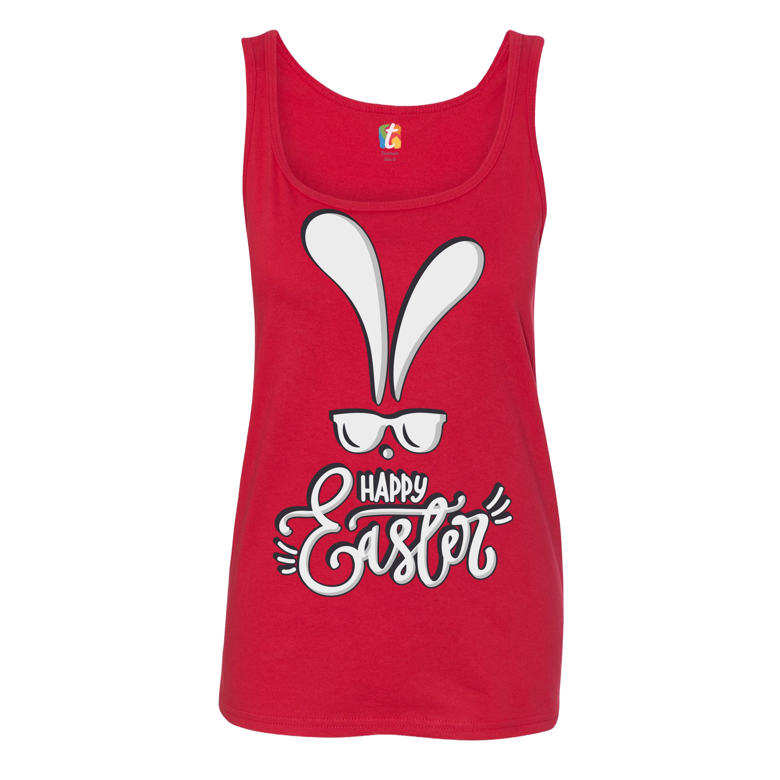 Happy Easter Bunny Ears Women's Tank Top Religious Jesus Christ Has Risen - Picture 16 of 42