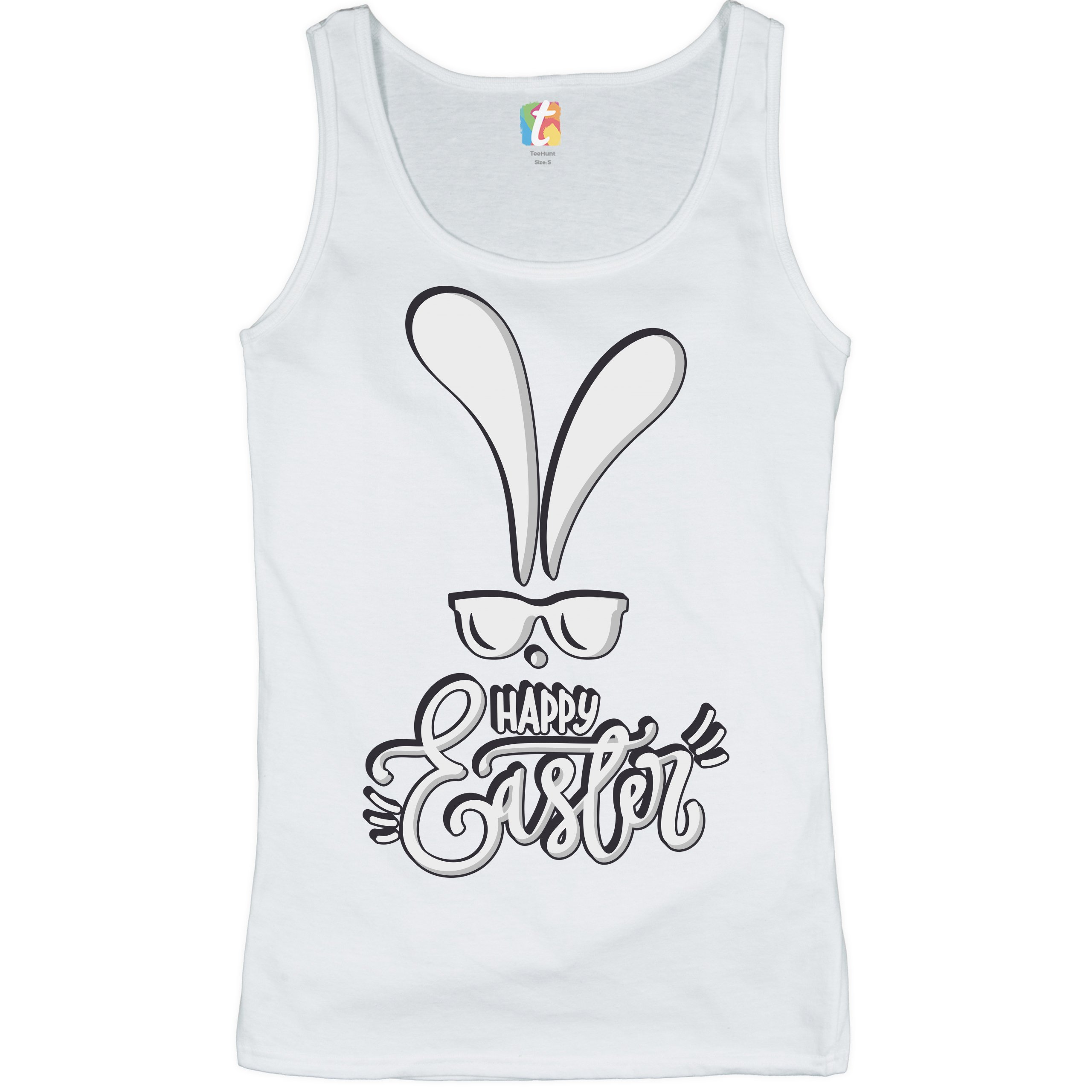 Happy Easter Bunny Ears Women's Tank Top Religious Jesus Christ Has Risen - Picture 22 of 42