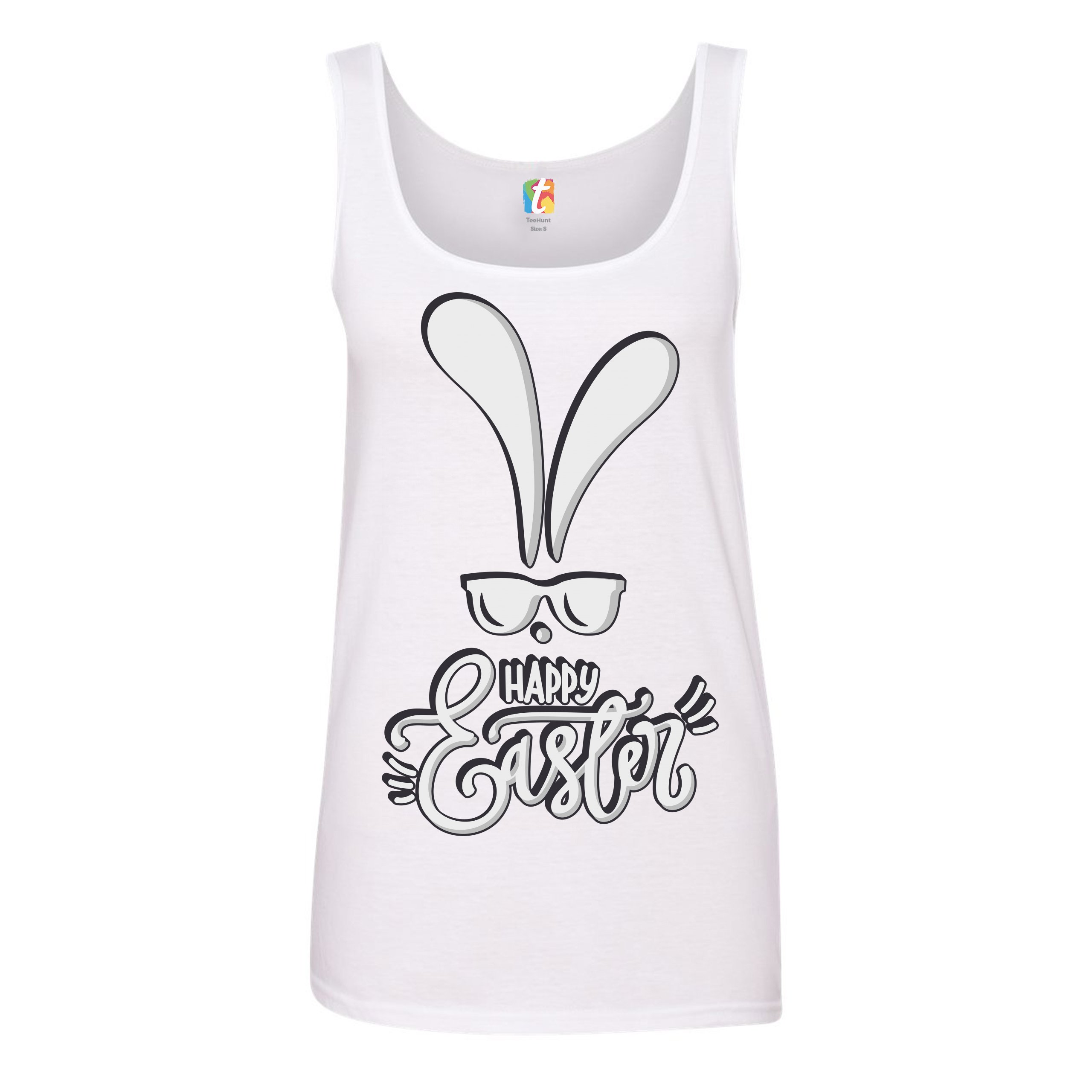 Happy Easter Bunny Ears Women's Tank Top Religious Jesus Christ Has Risen - Picture 23 of 42
