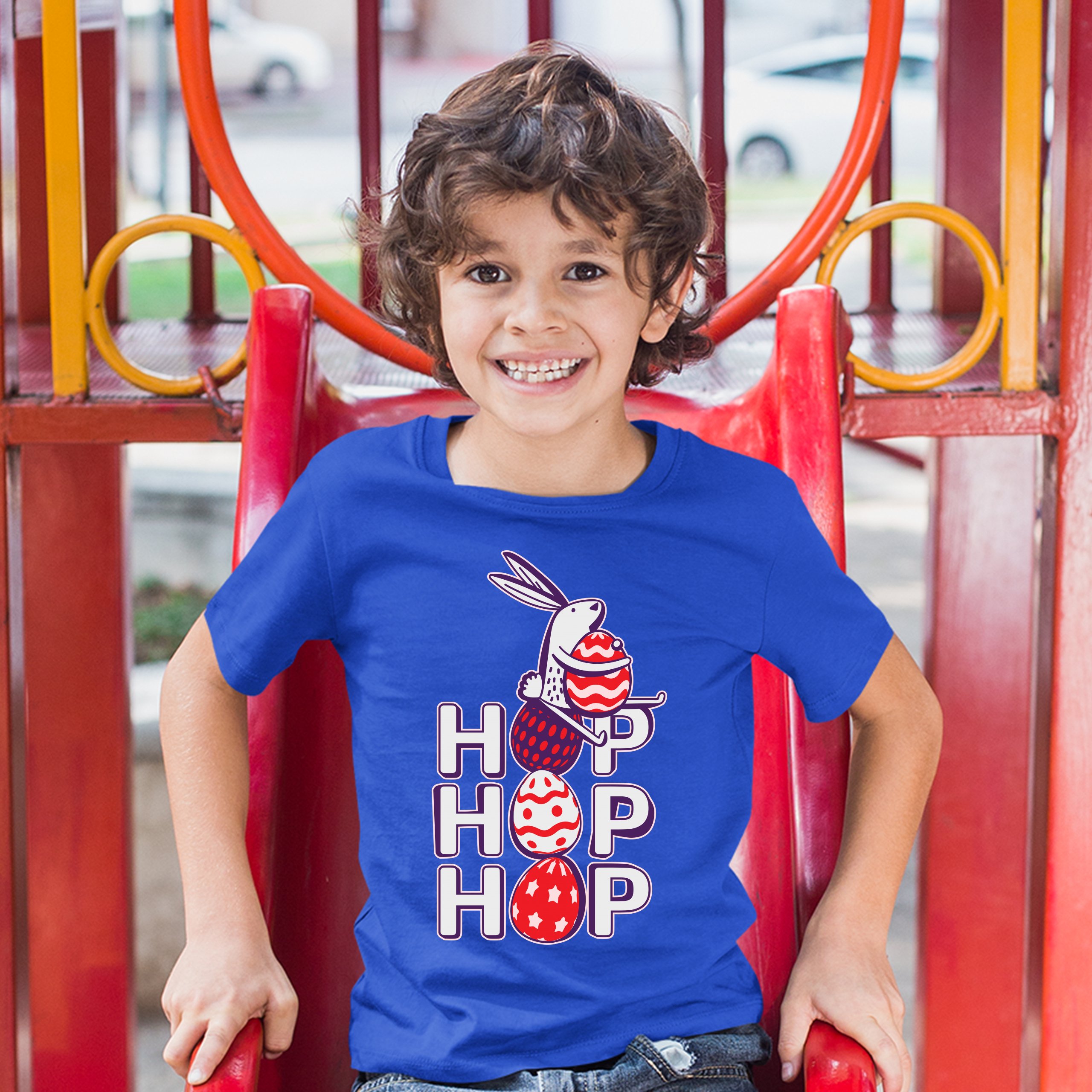 Hop Hop Hop Youth T-shirt Bunny Easter Eggs Jesus Christ Ressurection Kids - Picture 46 of 56