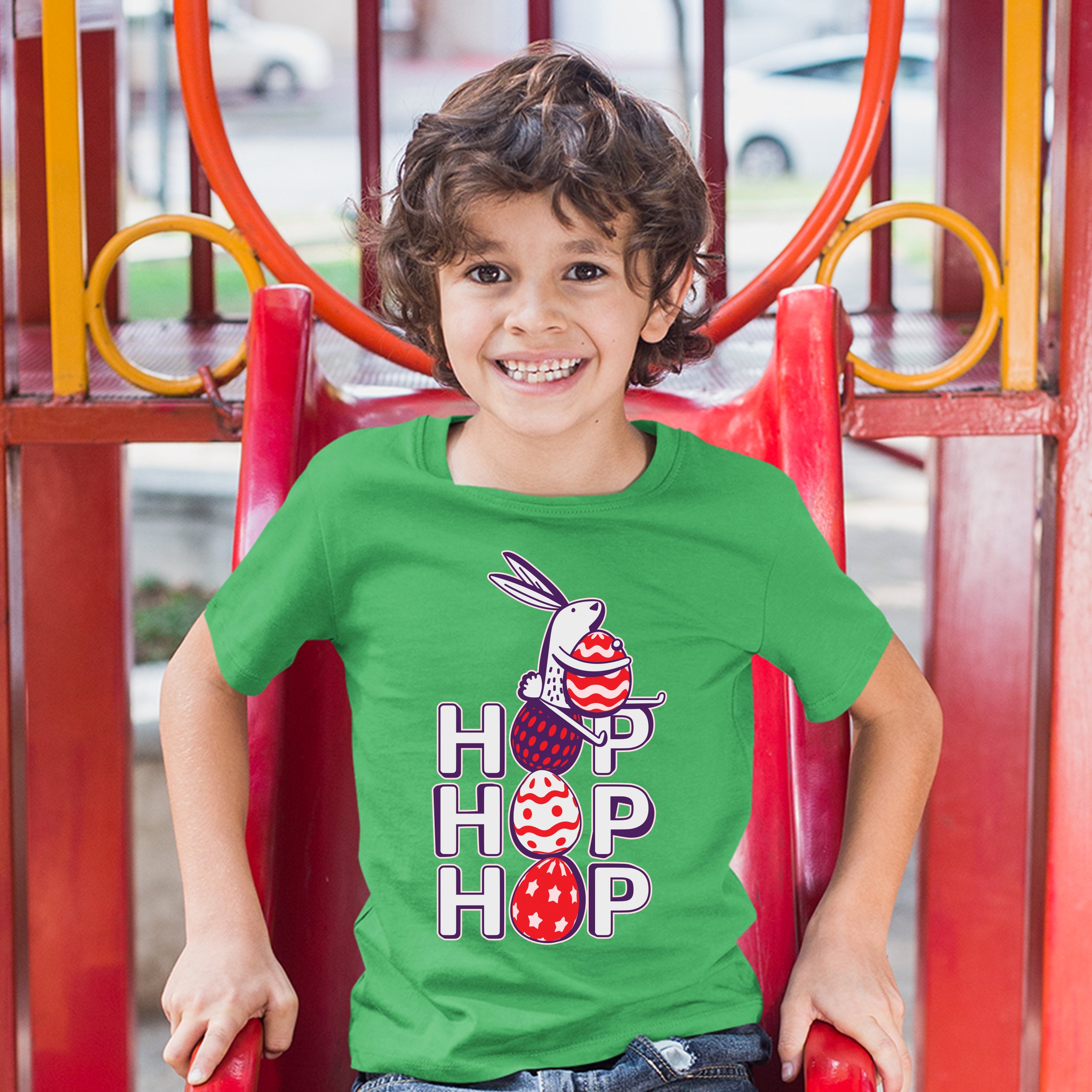 Hop Hop Hop Youth T-shirt Bunny Easter Eggs Jesus Christ Ressurection Kids - Picture 39 of 56