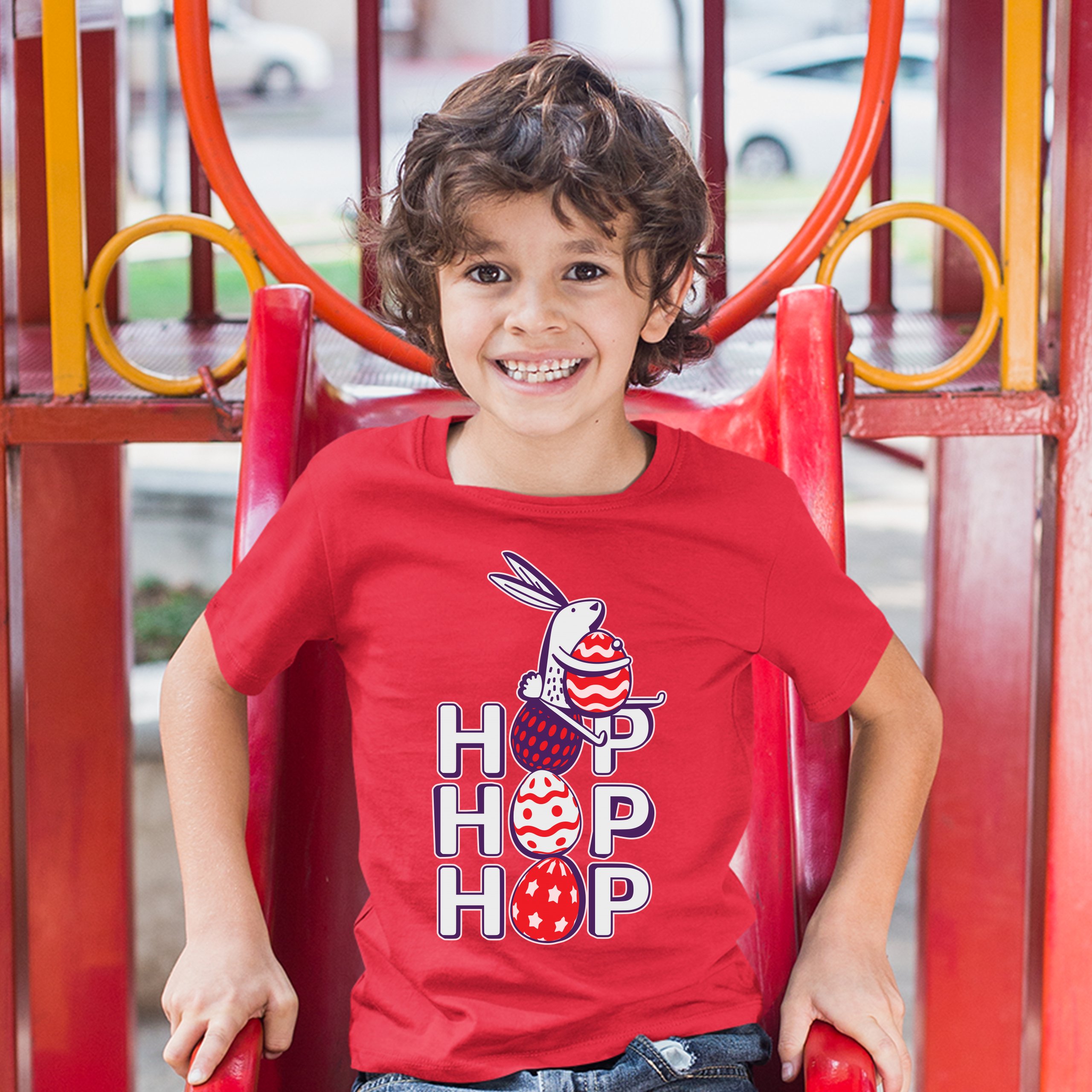Hop Hop Hop Youth T-shirt Bunny Easter Eggs Jesus Christ Ressurection Kids - Picture 25 of 56
