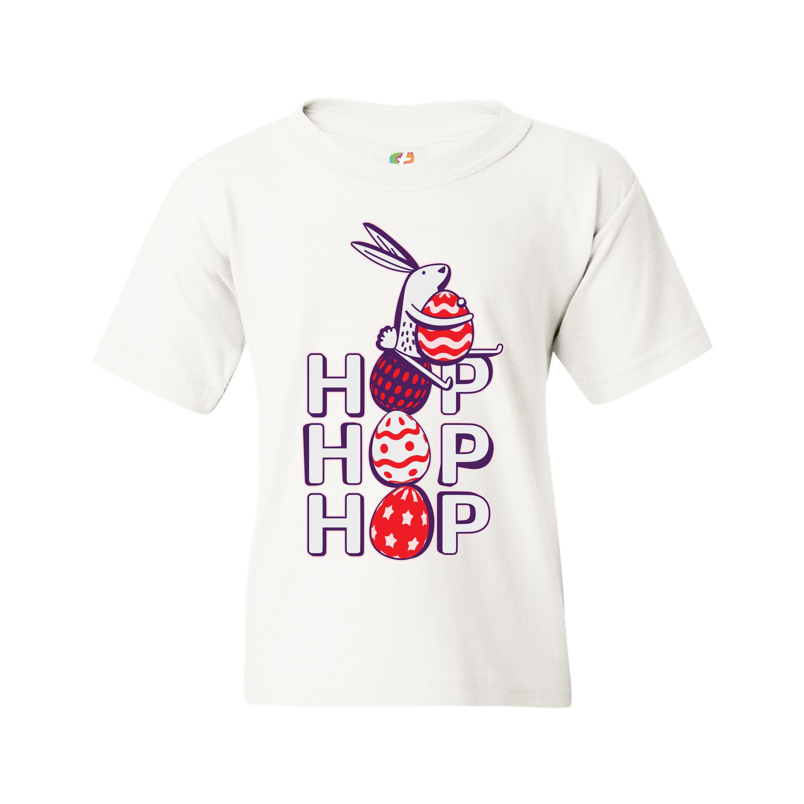 Hop Hop Hop Youth T-shirt Bunny Easter Eggs Jesus Christ Ressurection Kids - Picture 30 of 56