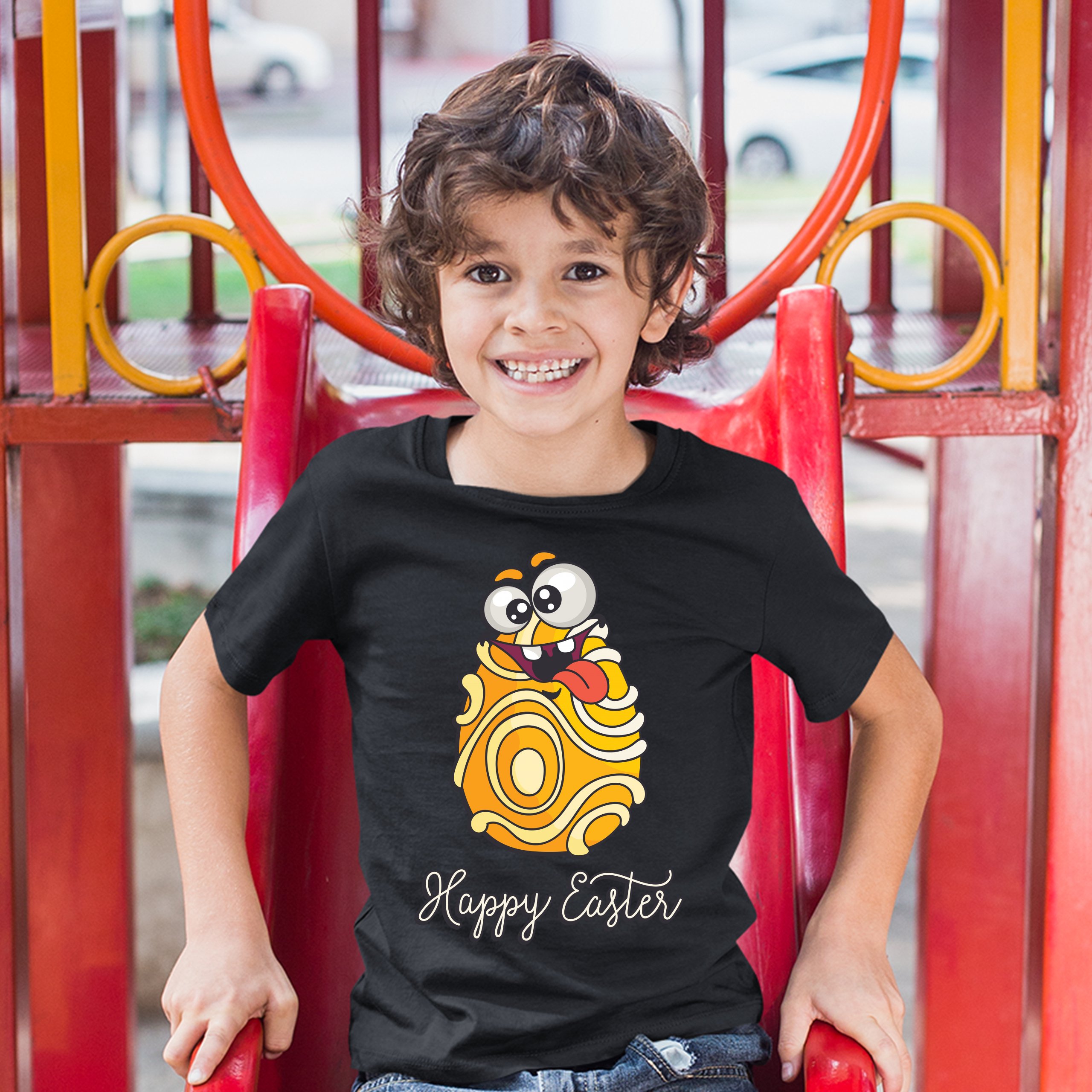 Happy Easter Crazy Egg Youth T-shirt Egg Tapping Religious Holiday Kids - Picture 11 of 56